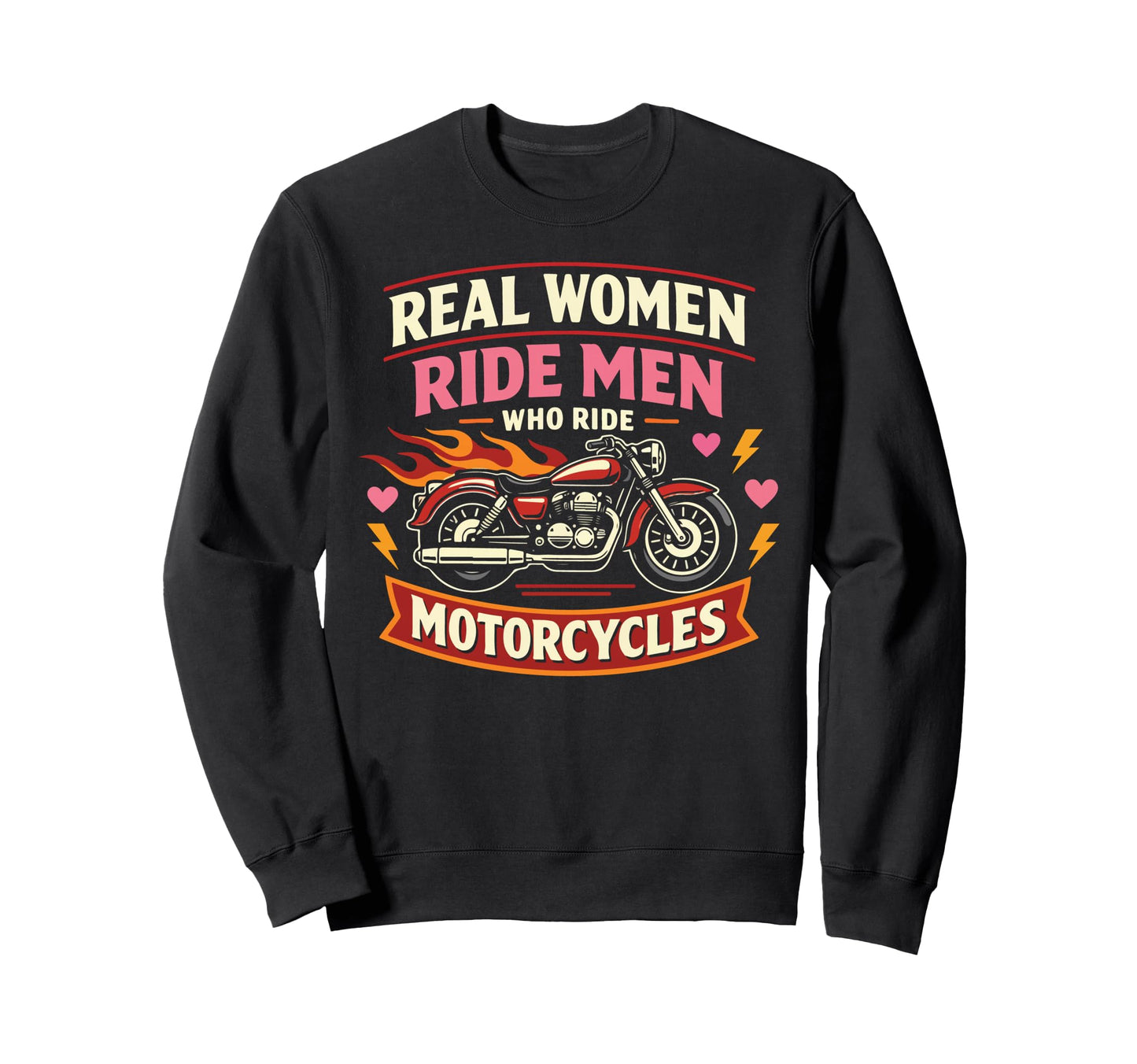 Motorcycle Biker Female Real Sweatshirt - Custom Art Print for Adults - T-Shirt, Sweatshirt, Hoodie