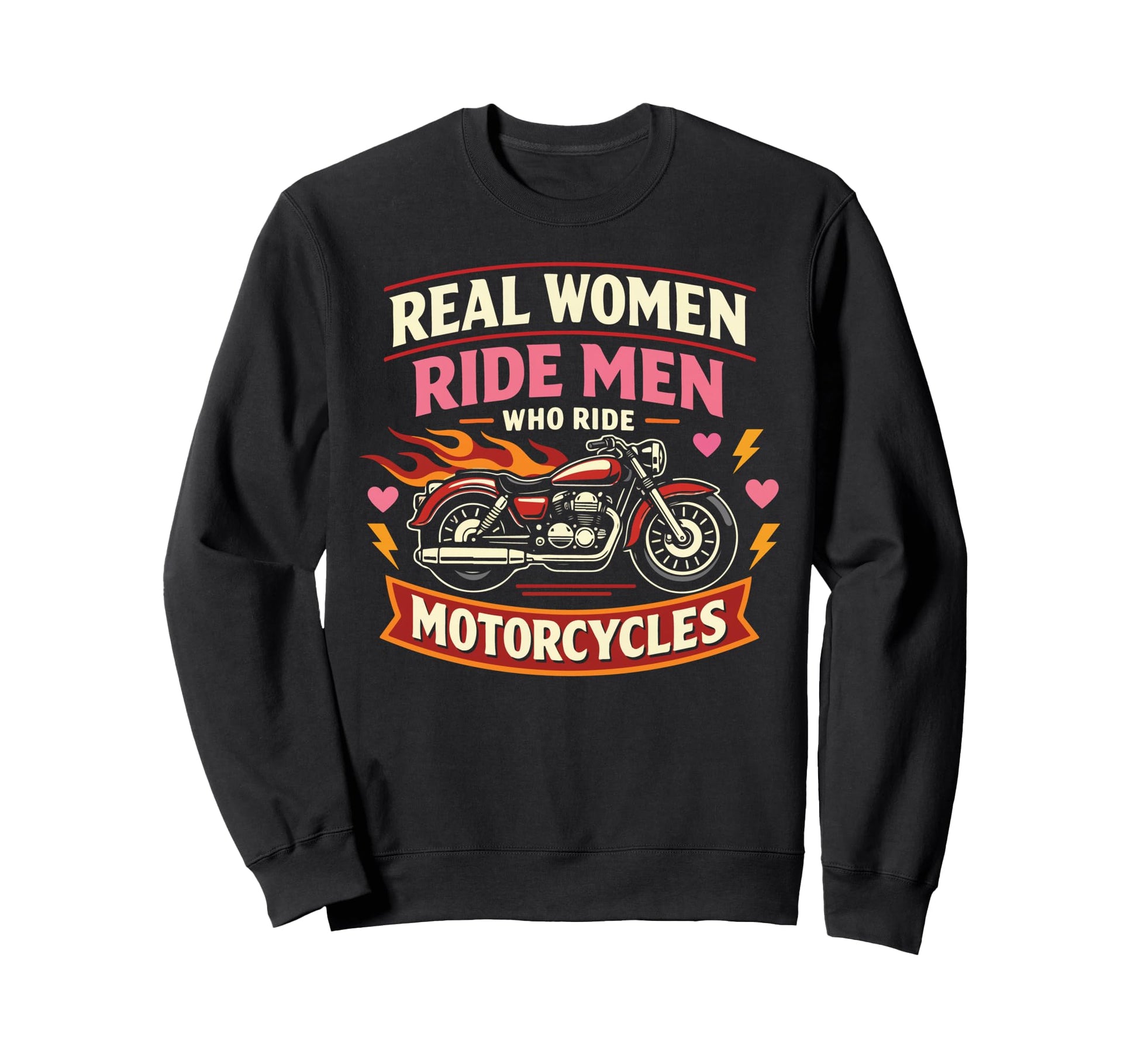 Motorcycle Biker Female Real Sweatshirt - Custom Art Print for Adults - T-Shirt, Sweatshirt, Hoodie