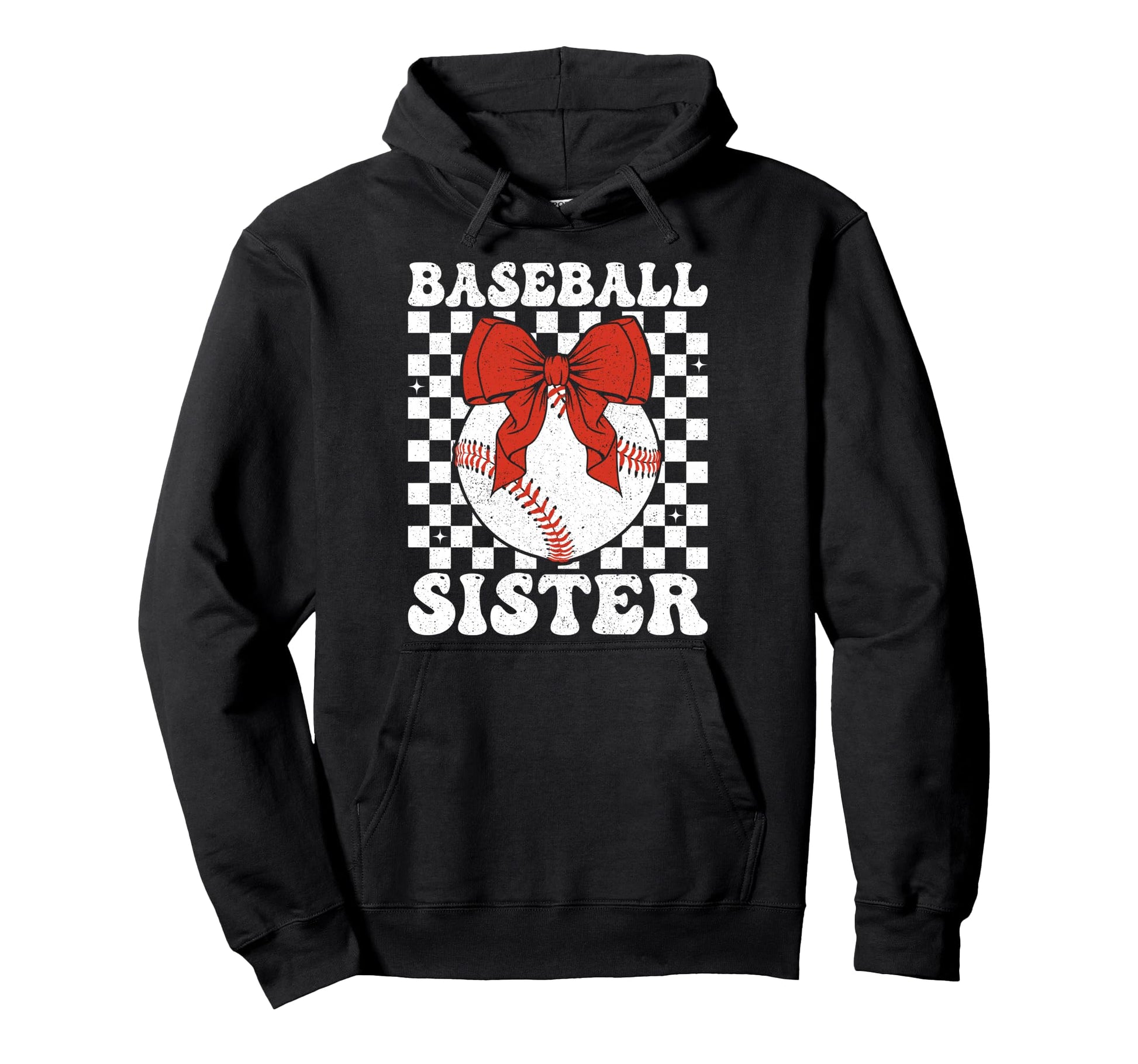 Baseball Sister Coquette Bow Sport Hoodie - Minimalist Print Men Women - T-Shirt, Sweatshirt, Hoodie