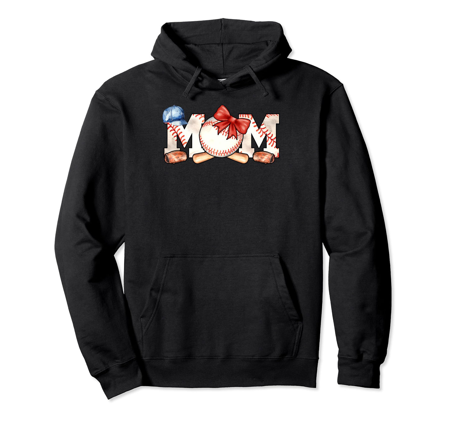 Ball Mom Bow Tie Funny Baseball Mom Hoodie - Custom Art Print Unisex - T-Shirt, Sweatshirt, Hoodie