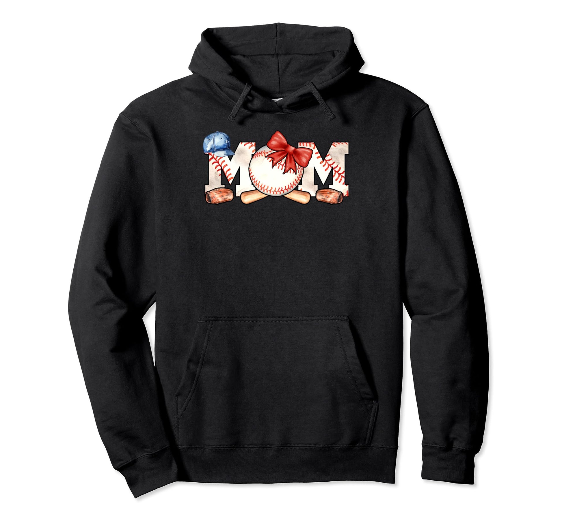 Ball Mom Bow Tie Funny Baseball Mom Hoodie - Custom Art Print Unisex - T-Shirt, Sweatshirt, Hoodie