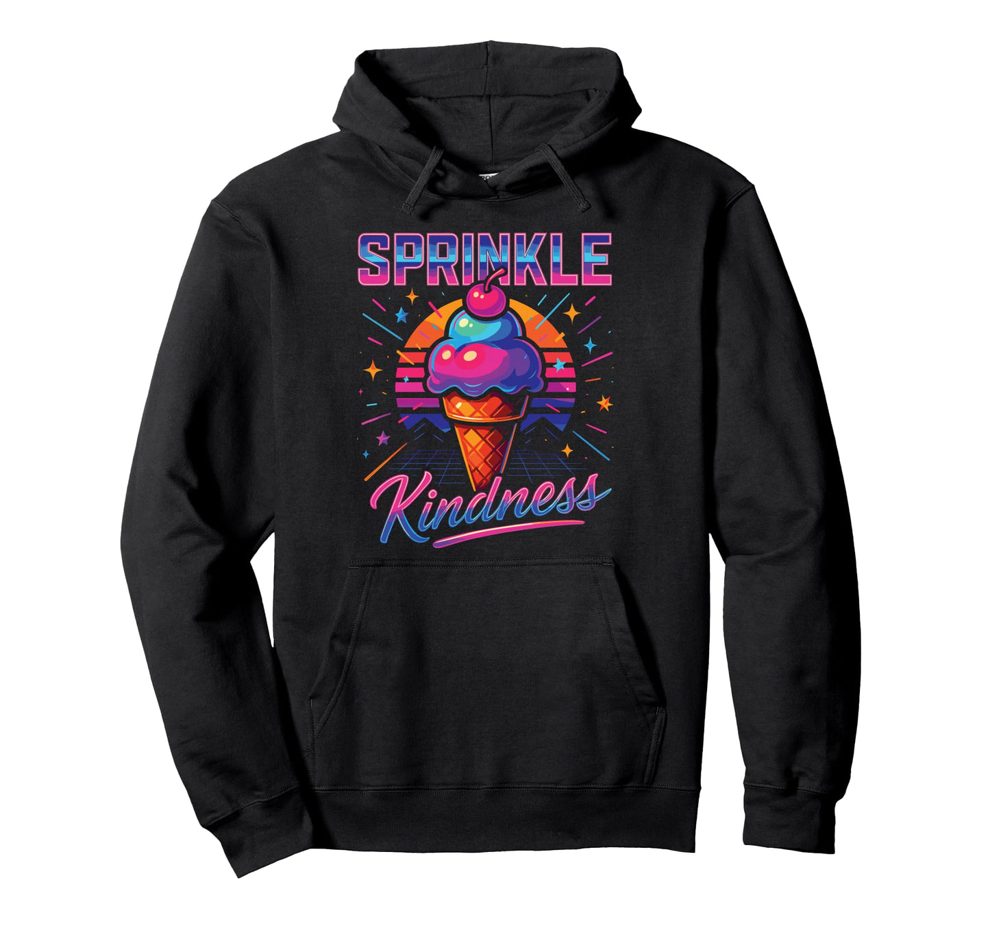 Sprinkle Kindness 80S Ice Cream Vaporwave Hoodie - Graphic Print Unisex - T-Shirt, Sweatshirt, Hoodie
