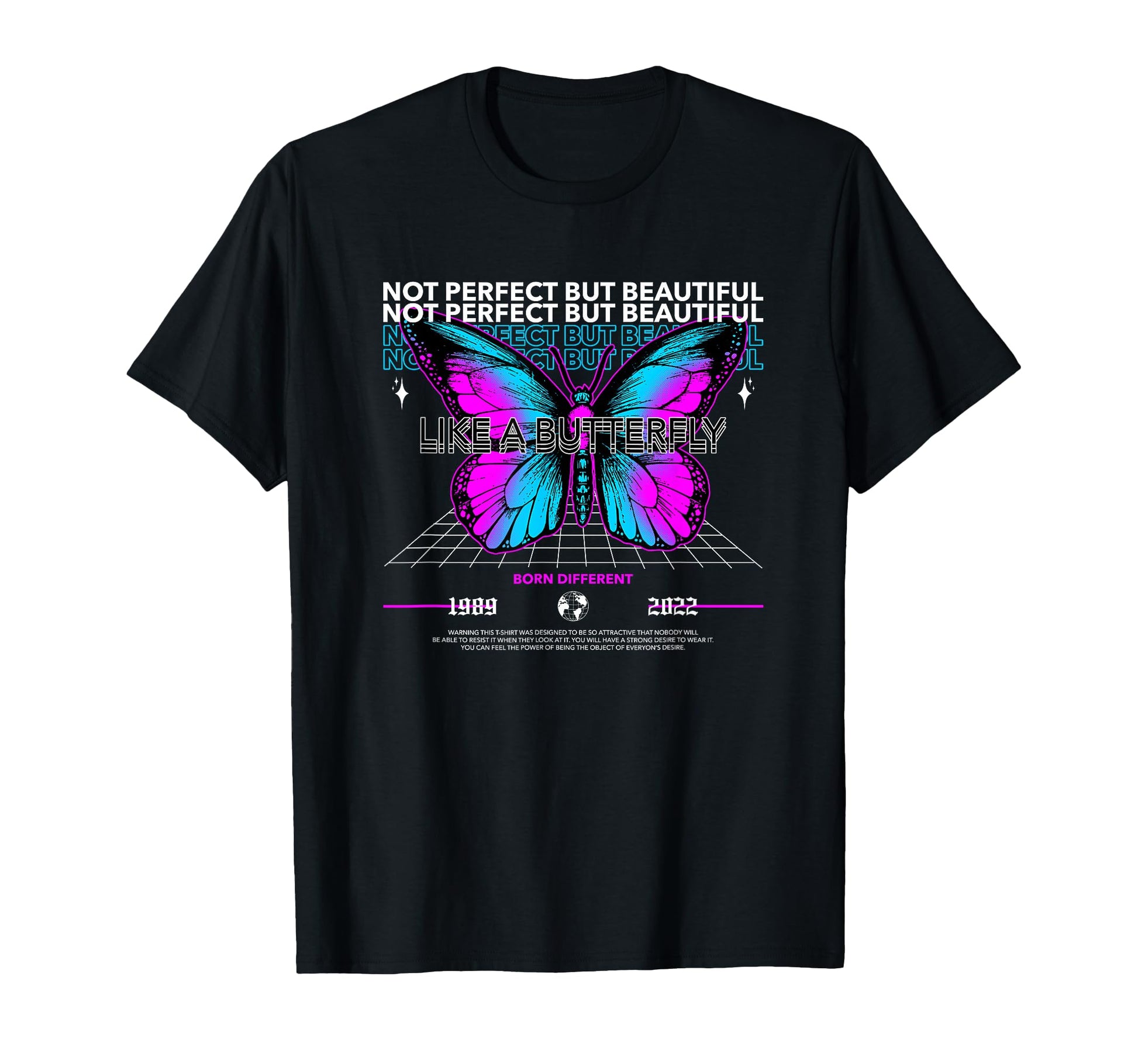 Butterfly Y2K Grunge Aesthetic T-Shirt - Custom Art Print Men Women - T-Shirt, Sweatshirt, Hoodie