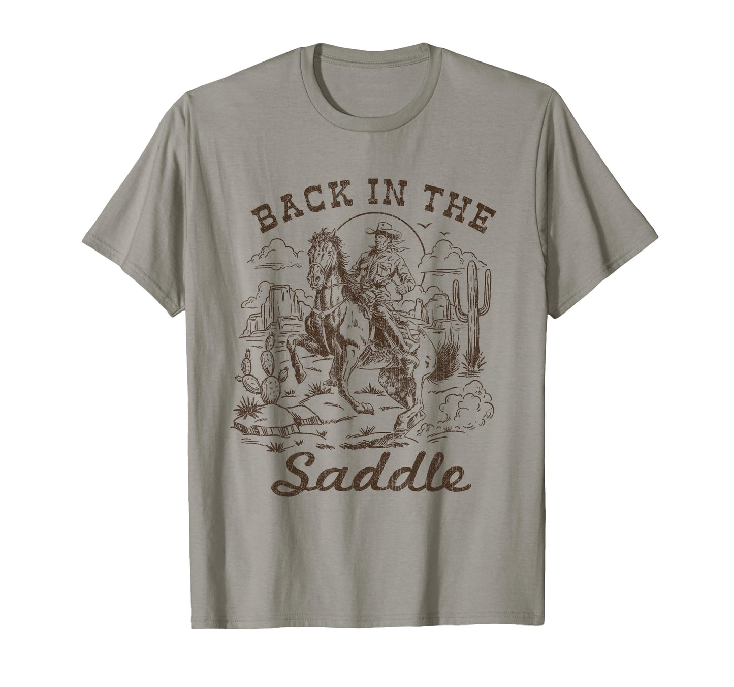 Back Saddle Western Rodeo Horse T-Shirt - Fun Novelty Design for Adults - T-Shirt, Sweatshirt, Hoodie
