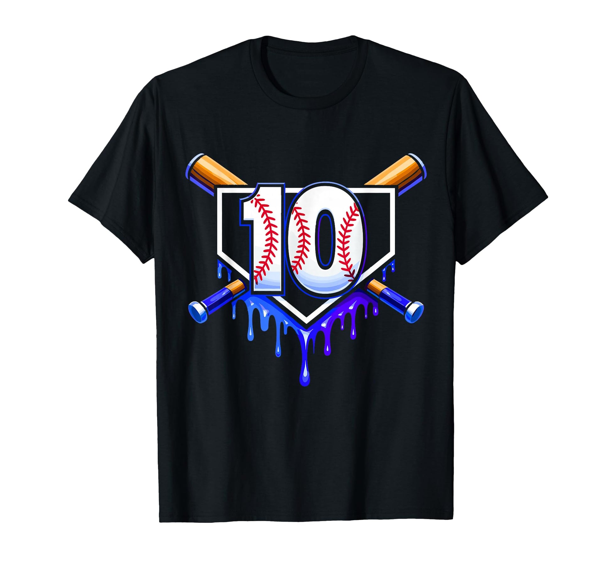 10Th Birthday Baseball 10 Years Ice Cream T-Shirt - Unique Graphic Unisex - T-Shirt, Sweatshirt, Hoodie