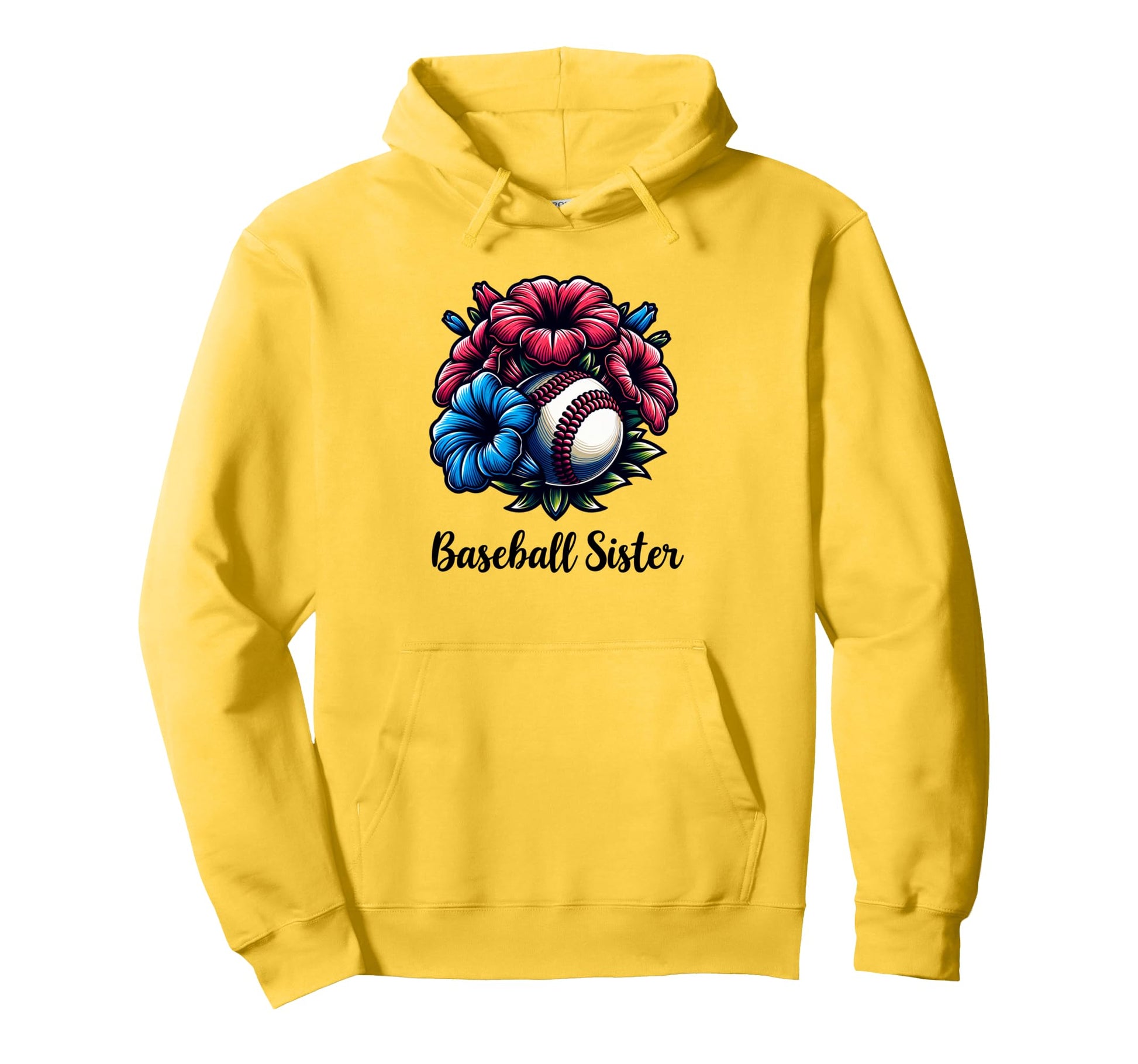 Baseball Sister Coquette Flowers Cheer Hoodie - Graphic Print for Adults - T-Shirt, Sweatshirt, Hoodie