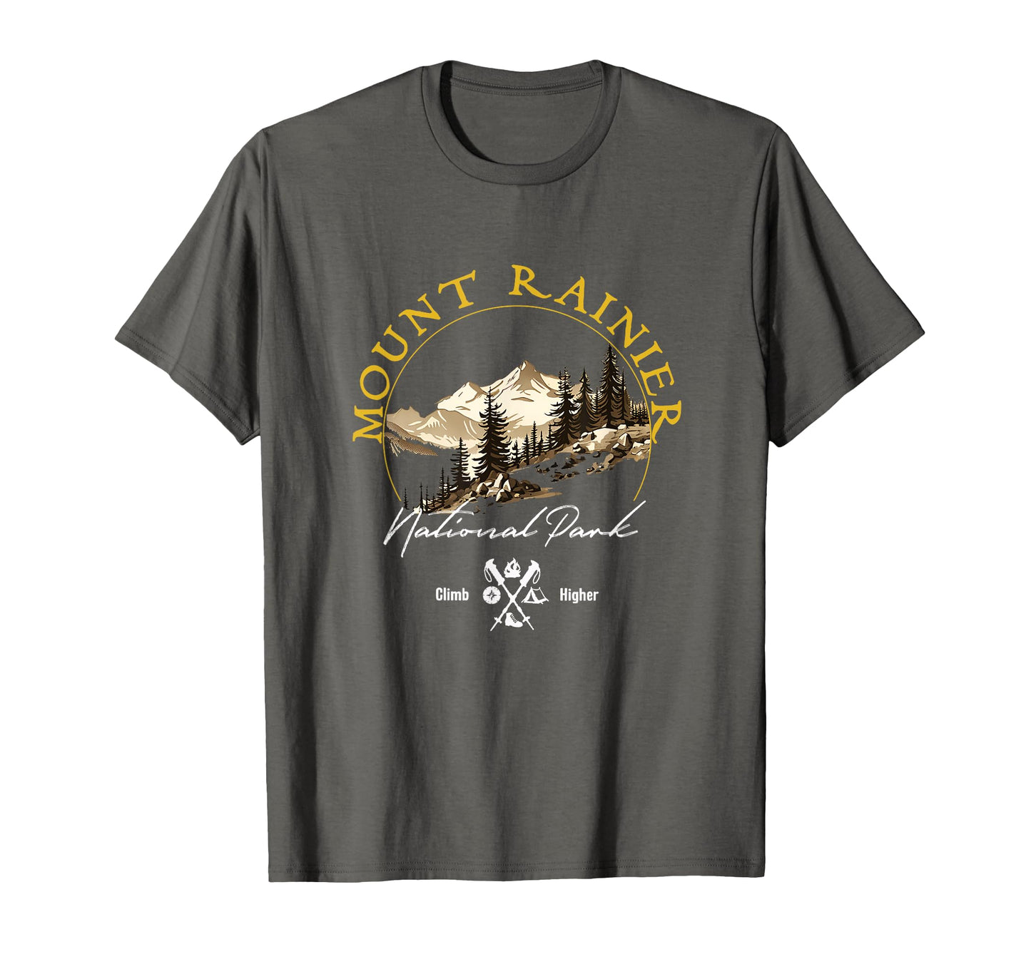 Mount Rainier National Park Souvenir T-Shirt - Minimalist Print Men Women - T-Shirt, Sweatshirt, Hoodie