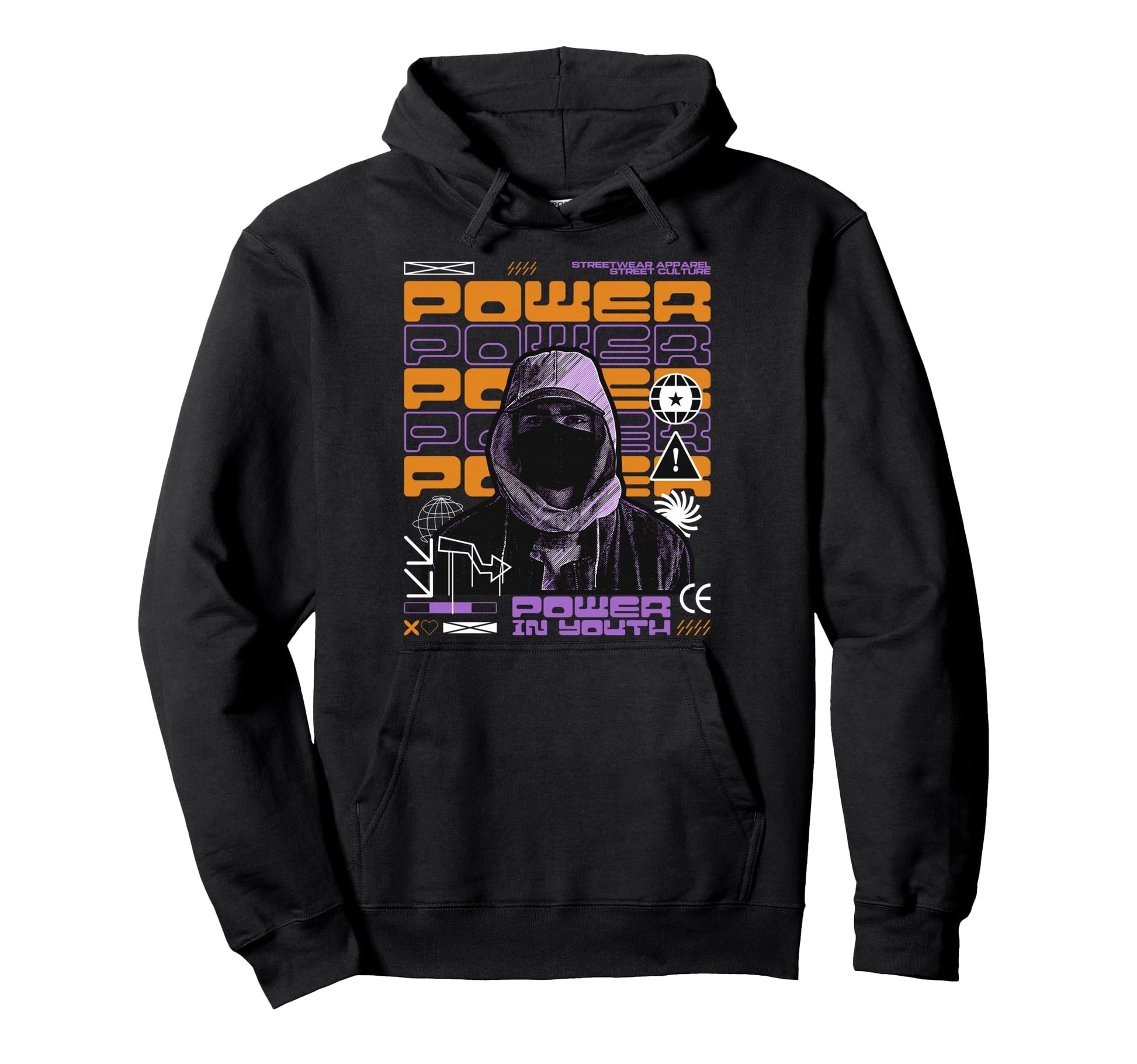 Y2K Power Bold Urban Graffiti Hoodie - Streetwear Style for Adults - T-Shirt, Sweatshirt, Hoodie