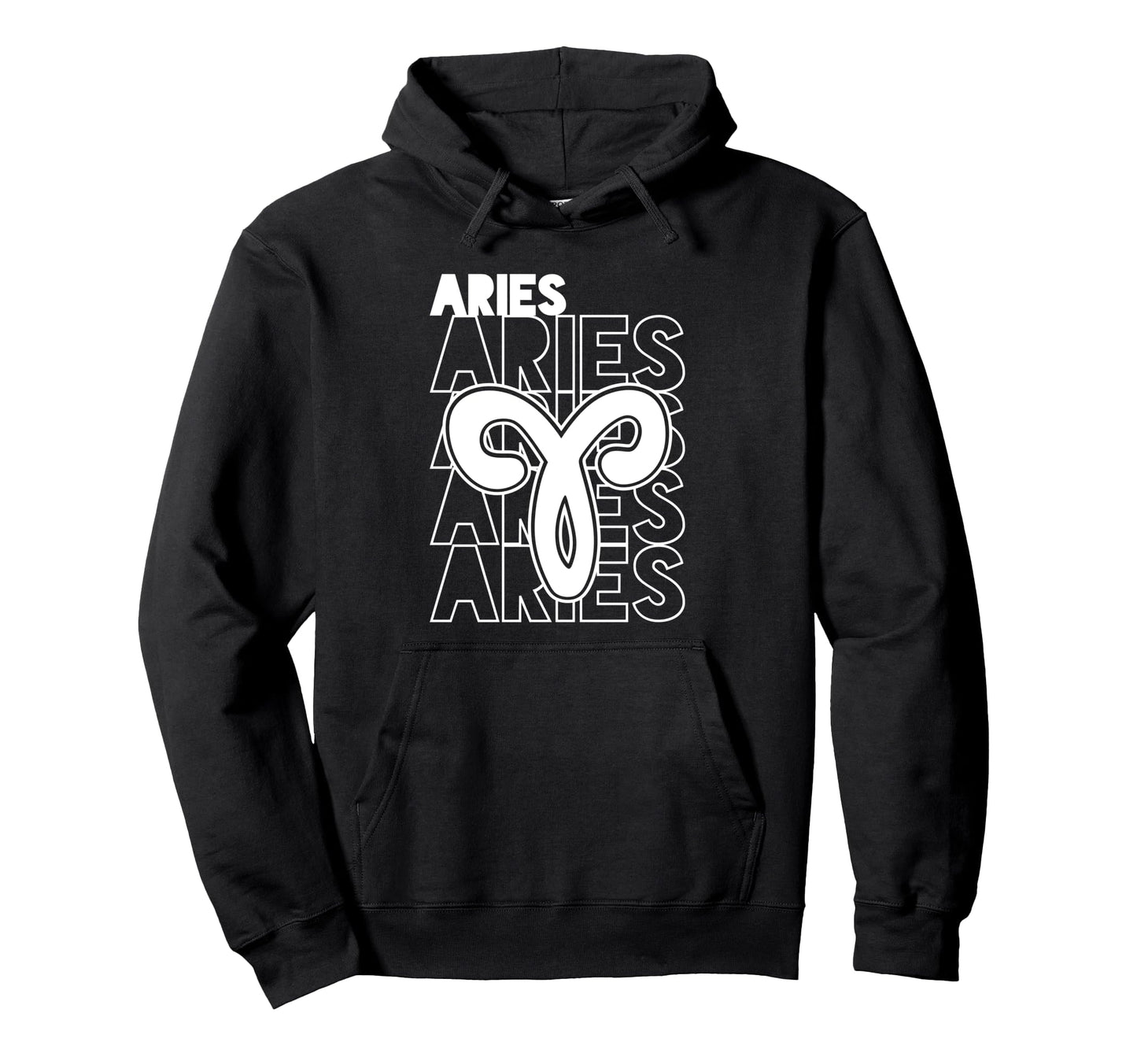 Aries Zodiac Typography Astrology Hoodie - Fun Novelty Design Men Women - T-Shirt, Sweatshirt, Hoodie