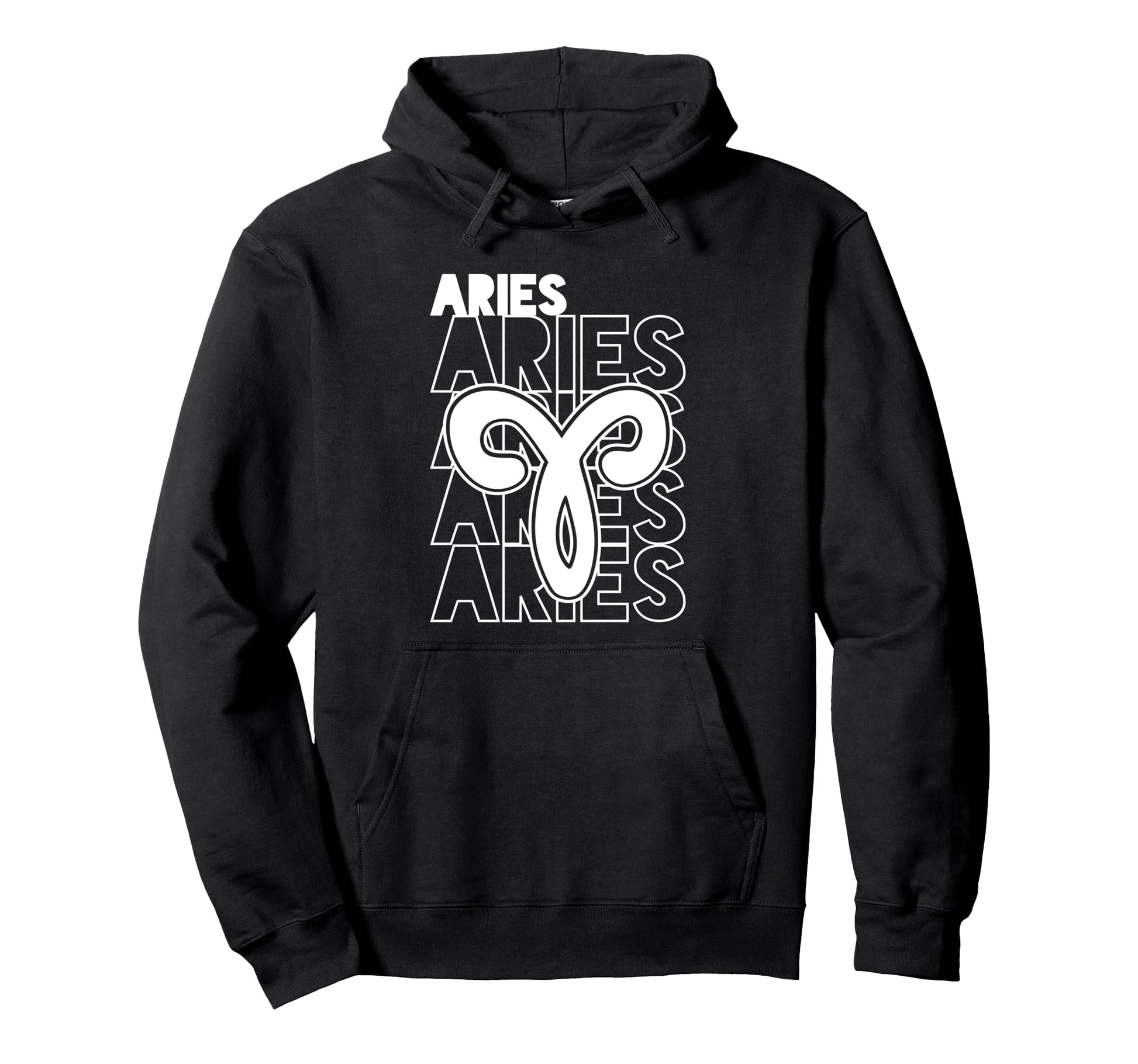Aries Zodiac Typography Astrology Hoodie - Fun Novelty Design Men Women - T-Shirt, Sweatshirt, Hoodie