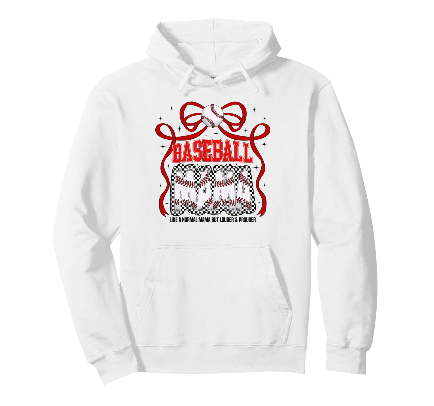 Baseball Mama Mom Coquette Baseball Hoodie - Graphic Print Men Women - T-Shirt, Sweatshirt, Hoodie
