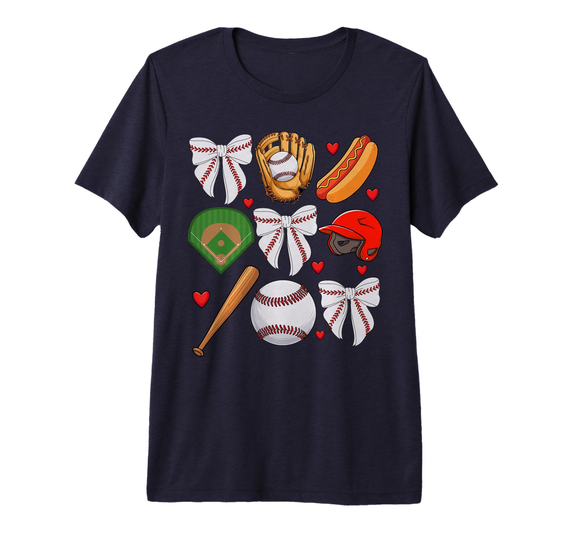 Baseball Coquette Bow Baseball Cheer Mom T-Shirt - Custom Art Print Unisex - T-Shirt, Sweatshirt, Hoodie