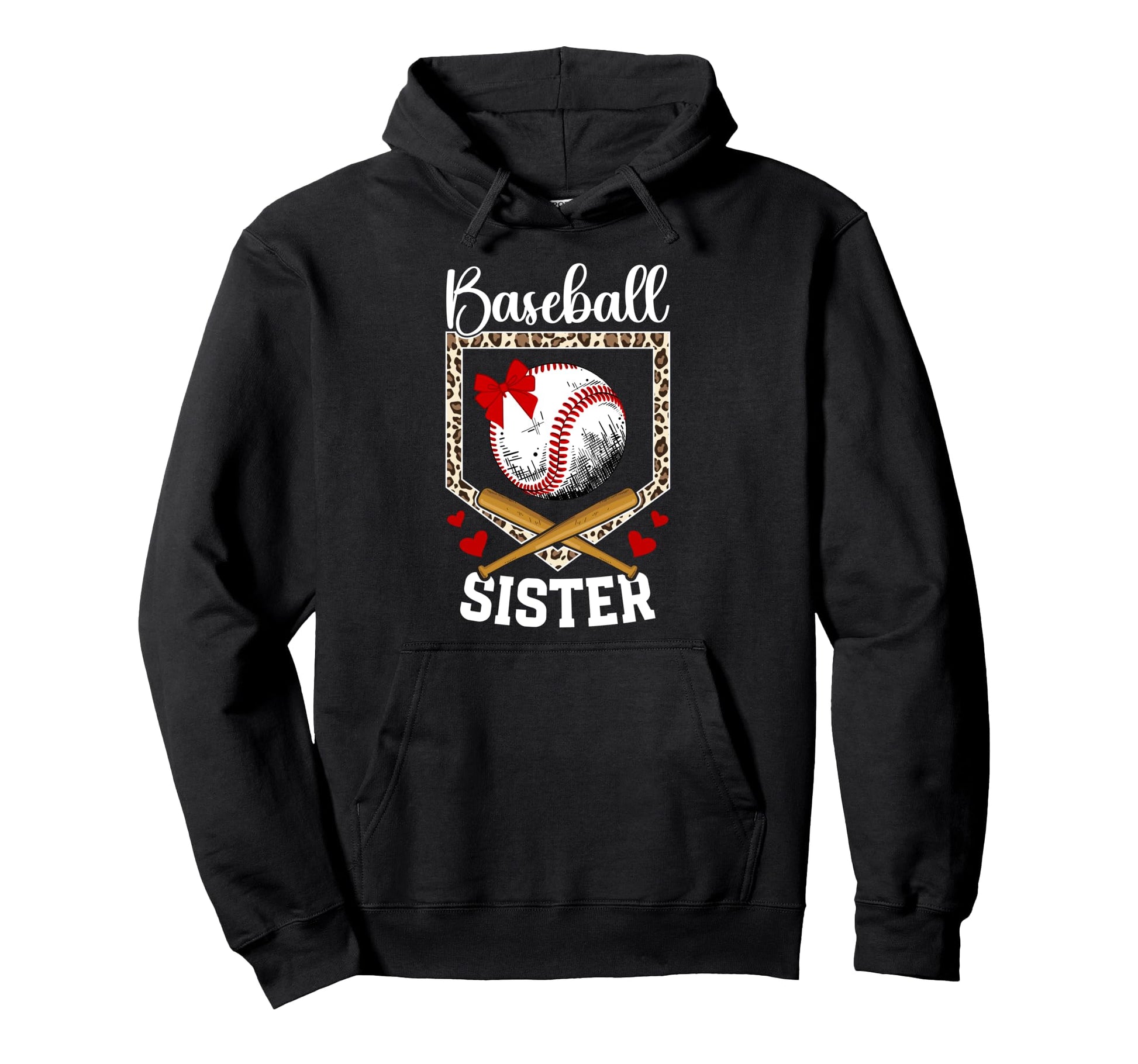 Baseball Sister Leopard Sister Hoodie - Novelty Apparel for Adults - T-Shirt, Sweatshirt, Hoodie