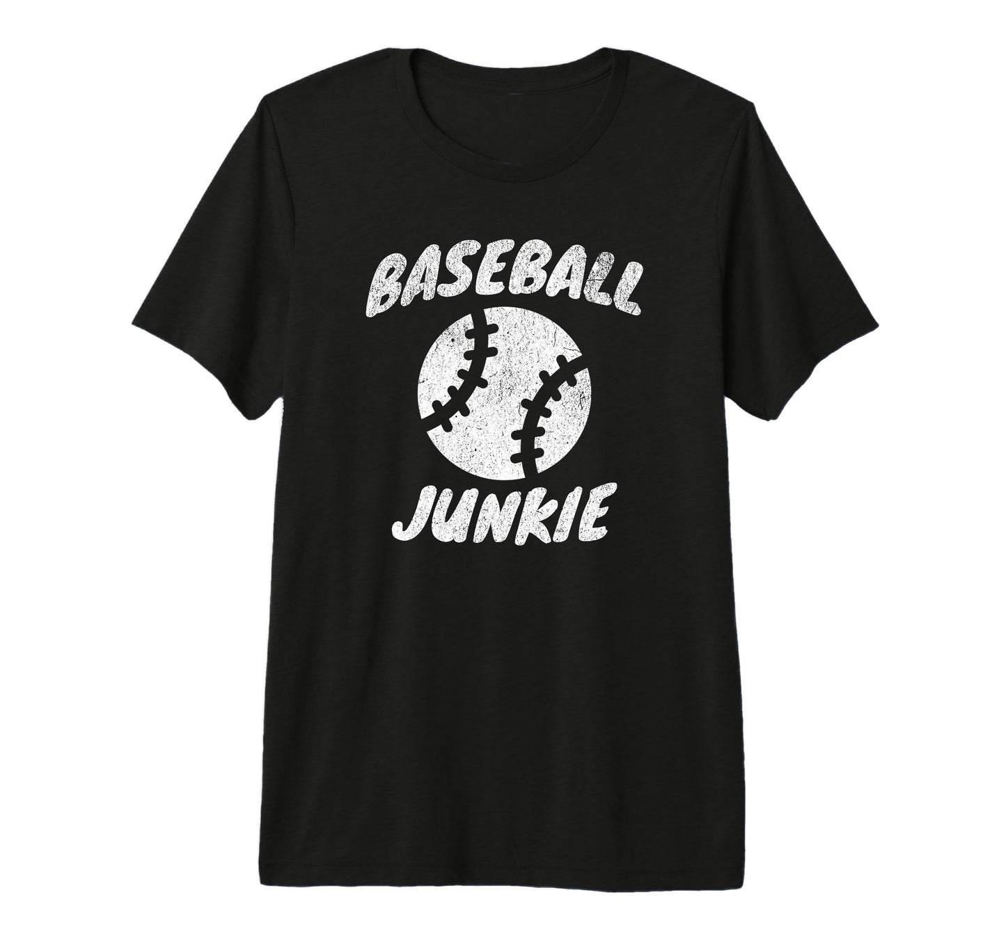 Baseball Junkie Distressed Tri Blend T-Shirt - Graphic Print for Adults - T-Shirt, Sweatshirt, Hoodie
