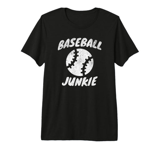 Baseball Junkie Distressed Tri Blend T-Shirt - Graphic Print for Adults - T-Shirt, Sweatshirt, Hoodie