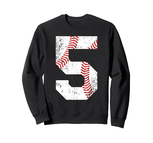 Baseball 5 Jersey Number Sweatshirt - Unique Graphic for Adults - T-Shirt, Sweatshirt, Hoodie