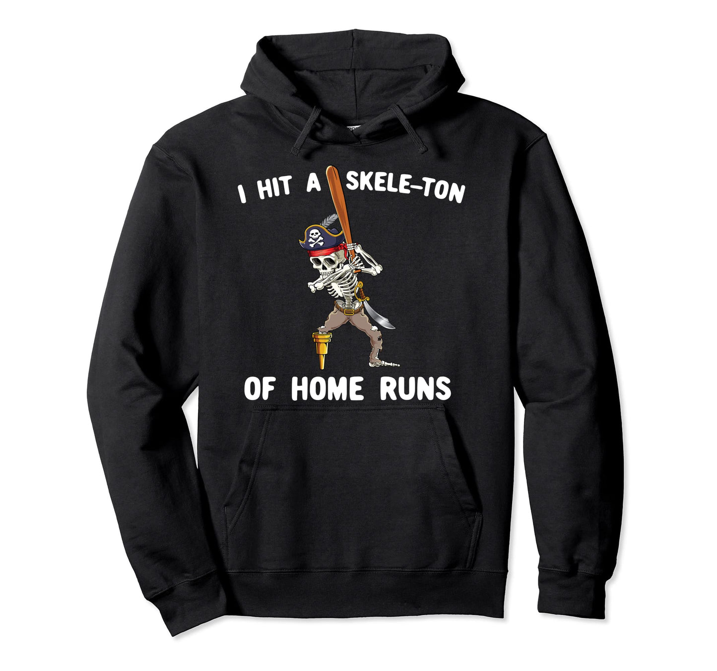 Skeleton Pirate Baseball Batting Home Hoodie - Aesthetic Graphic Unisex - T-Shirt, Sweatshirt, Hoodie