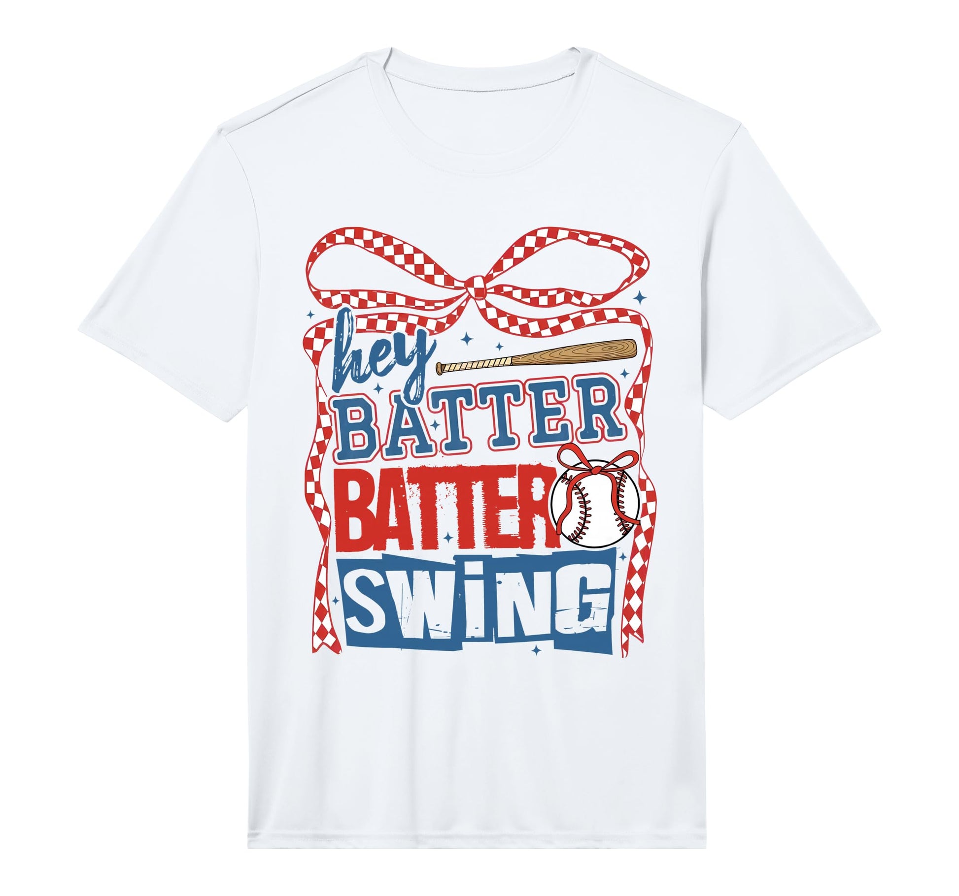 Hey Batter Batter Swing Coquette Bow T-Shirt - Custom Art Print for Adults - T-Shirt, Sweatshirt, Hoodie