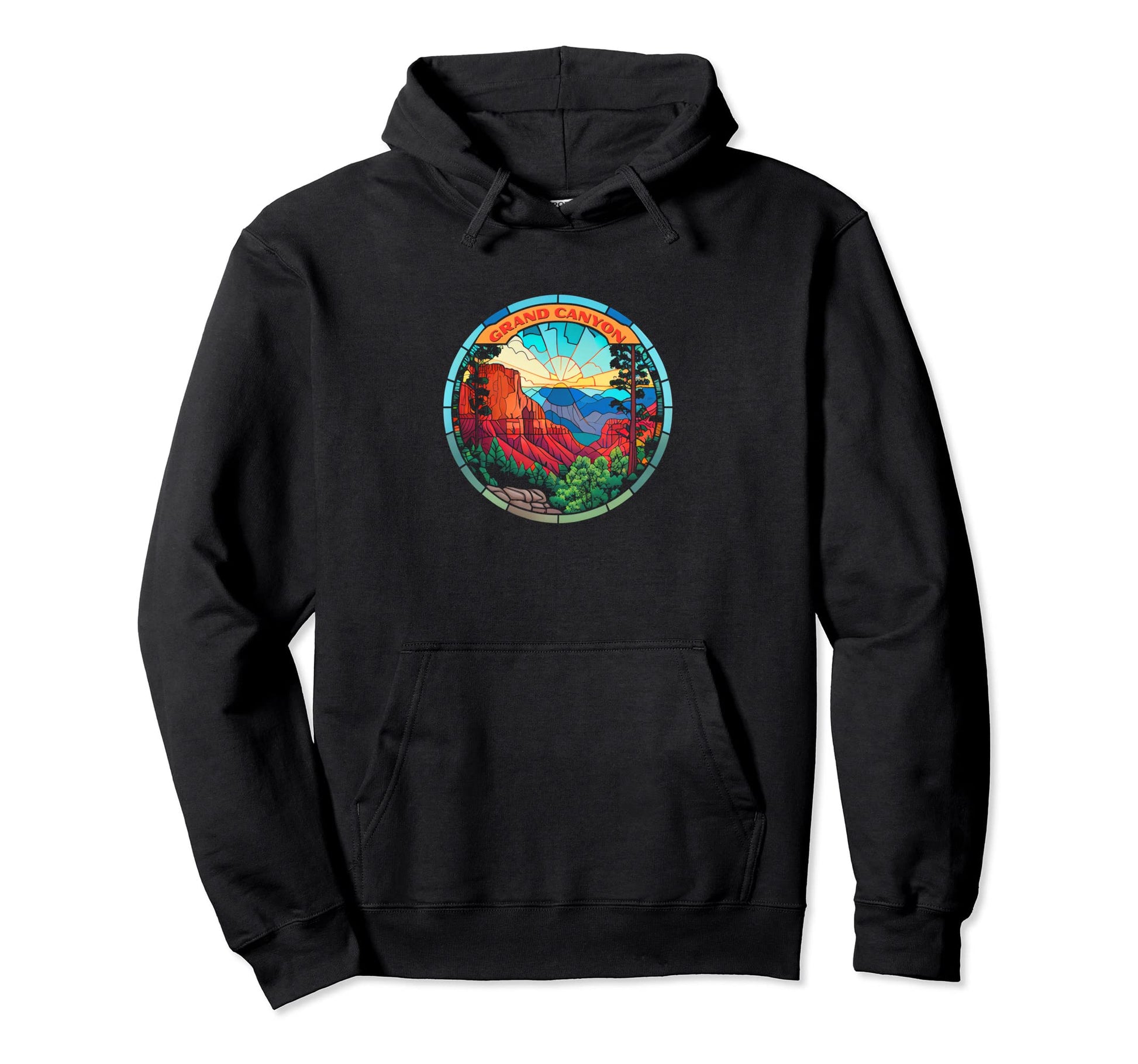 Grand Canyon Stained Glass Artistic Hoodie - Trendy Graphic Men Women - T-Shirt, Sweatshirt, Hoodie