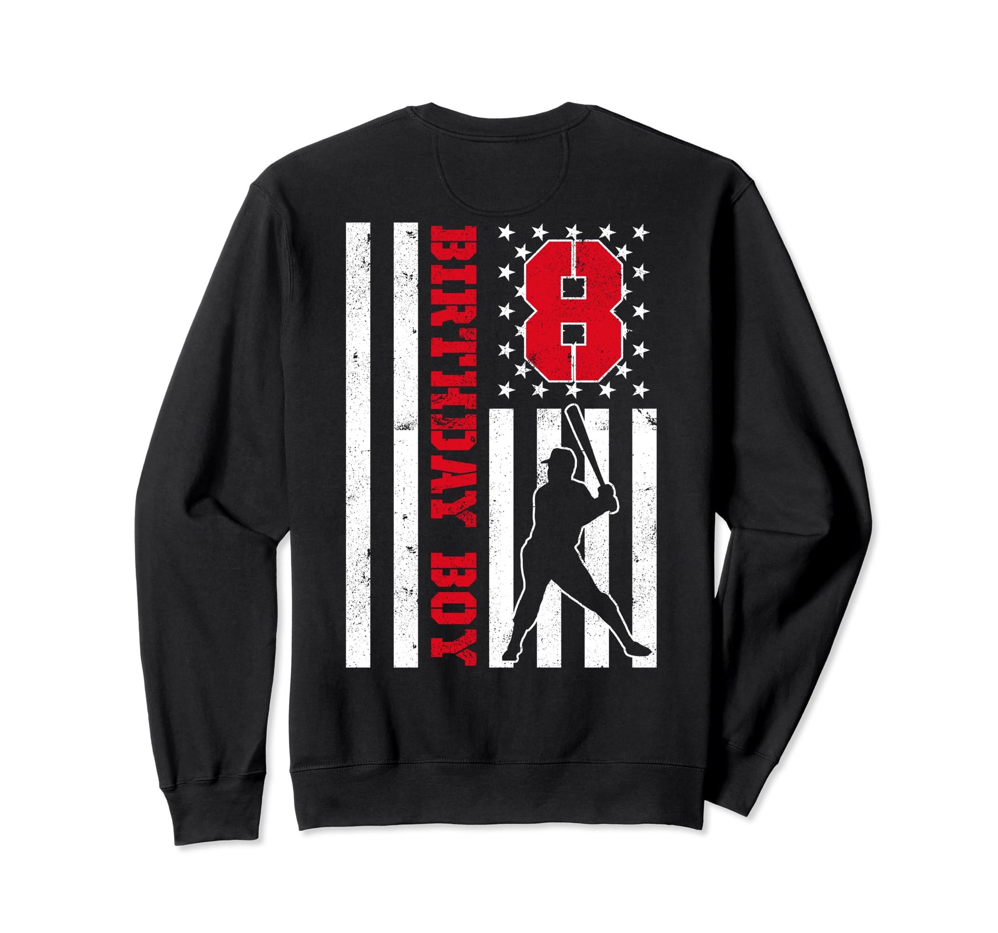 8 Years Old Birthday Baseball Player Sweatshirt - Unique Graphic Unisex - T-Shirt, Sweatshirt, Hoodie