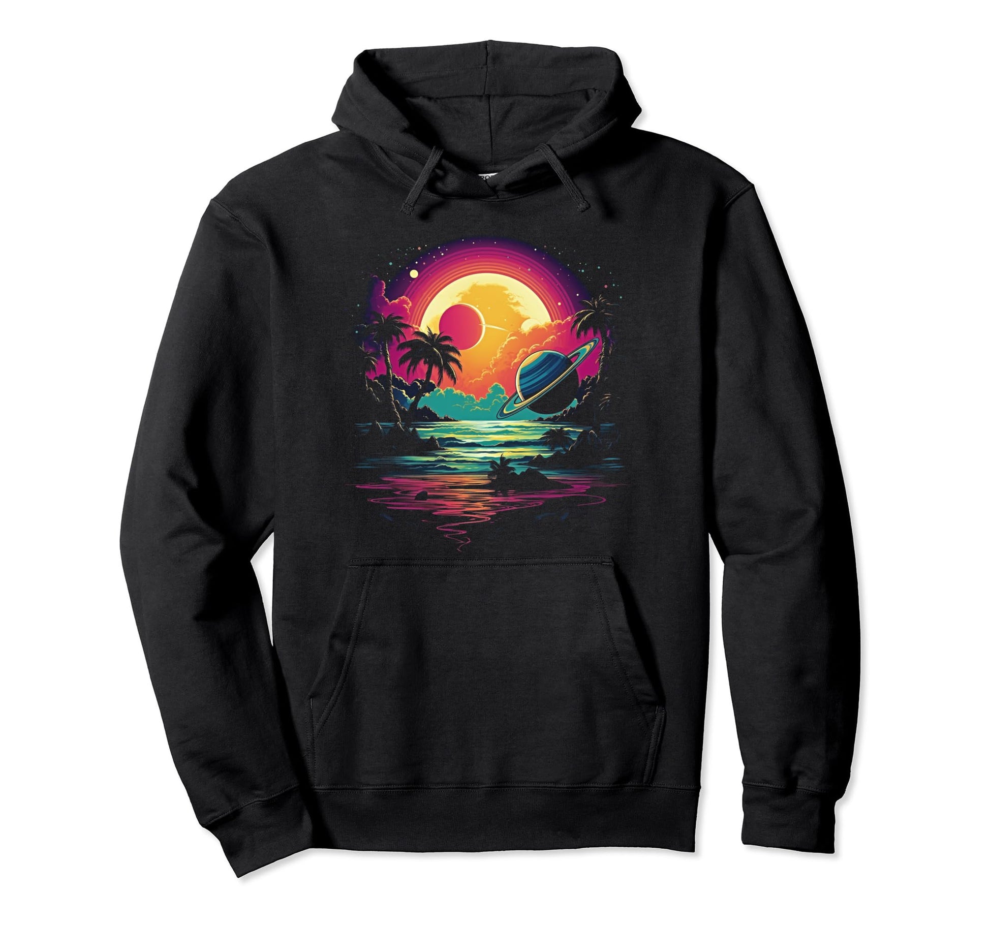 Vaporwave Solar System 80S Synthwave Hoodie - Streetwear Style Men Women - T-Shirt, Sweatshirt, Hoodie