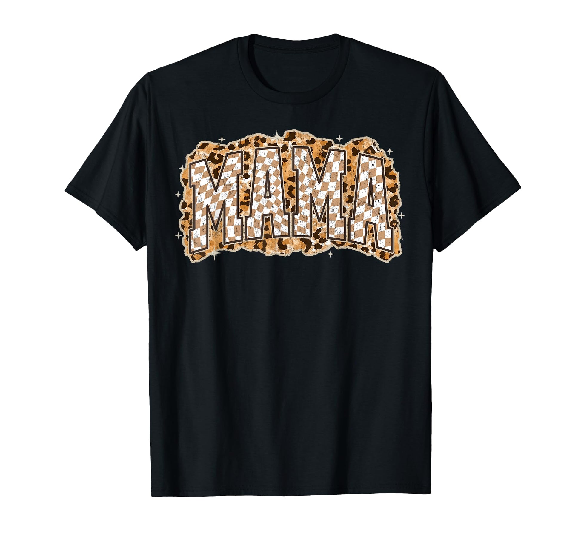 Leopard Checkered Mama Mom Mothers Day T-Shirt - Streetwear Style Men Women - T-Shirt, Sweatshirt, Hoodie