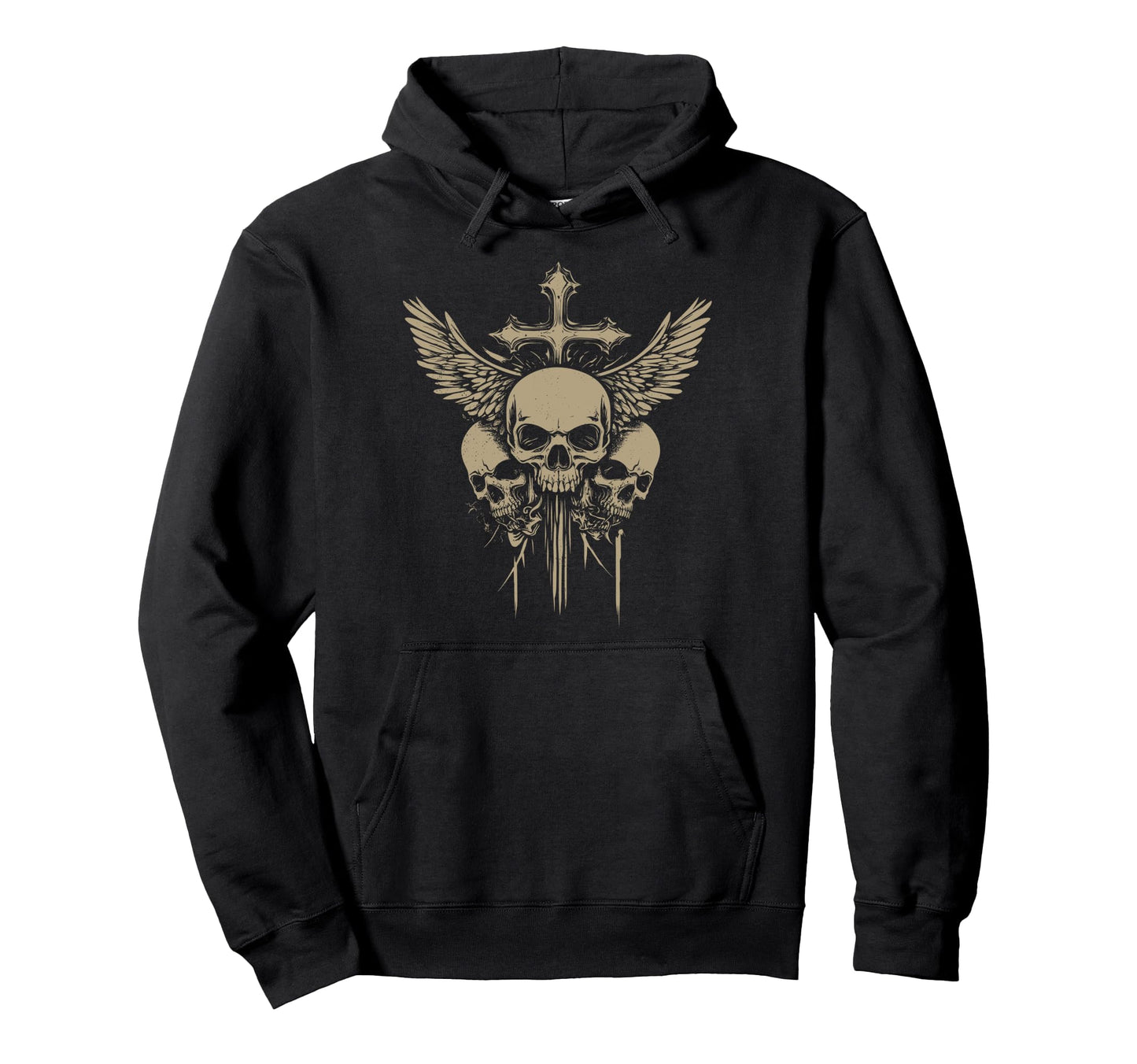 Skull Cross Y2K Grunge Aesthetic Alt Hoodie - Trendy Graphic Men Women - T-Shirt, Sweatshirt, Hoodie