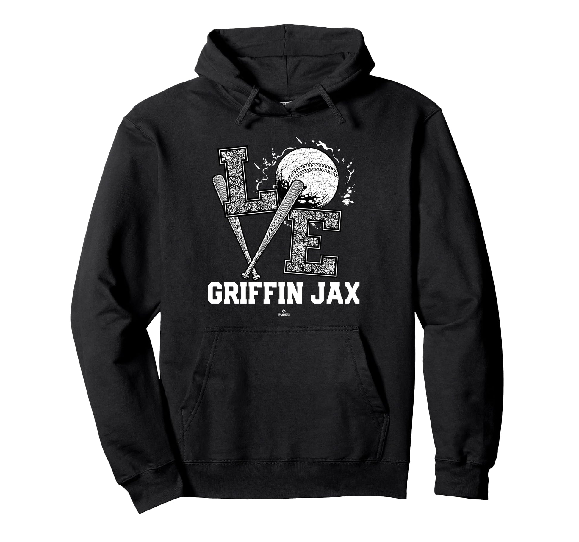 Distressed Baseball Love Griffin Jax Hoodie - Fun Novelty Design Men Women - T-Shirt, Sweatshirt, Hoodie