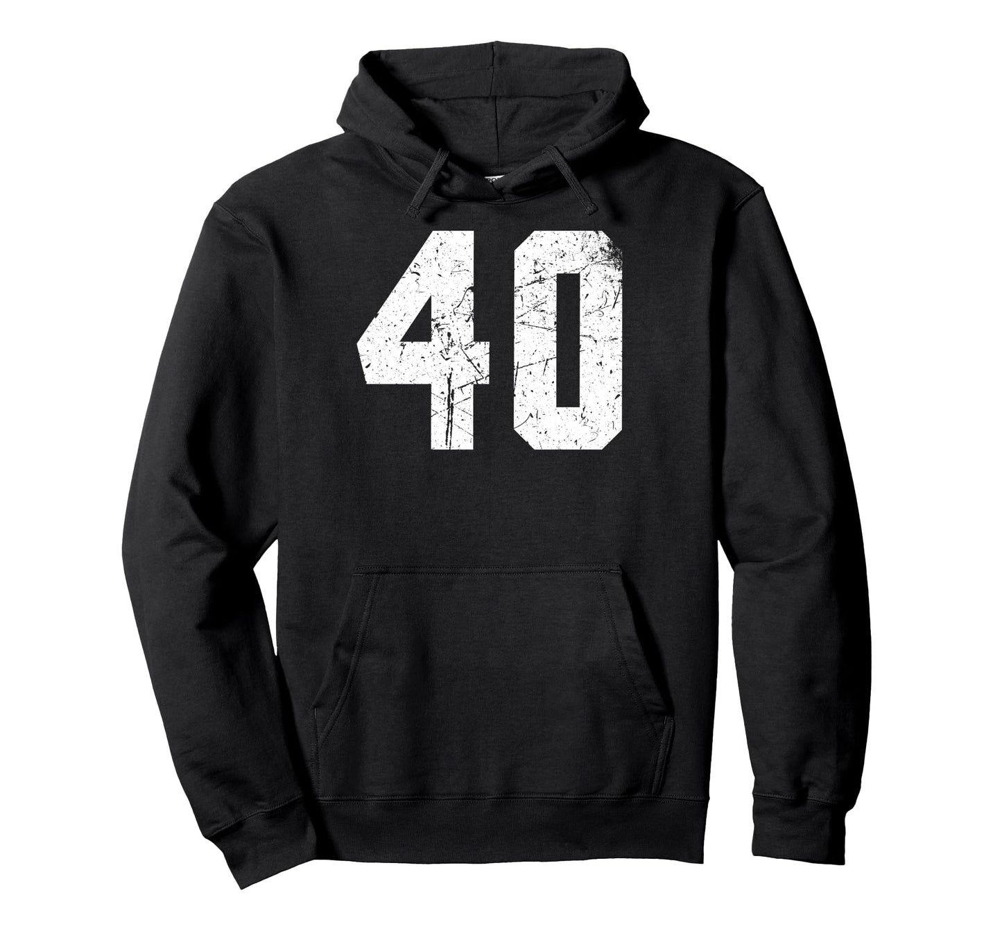 Number 40 White Varsity Number Hoodie - Casual Everyday Wear Unisex - T-Shirt, Sweatshirt, Hoodie