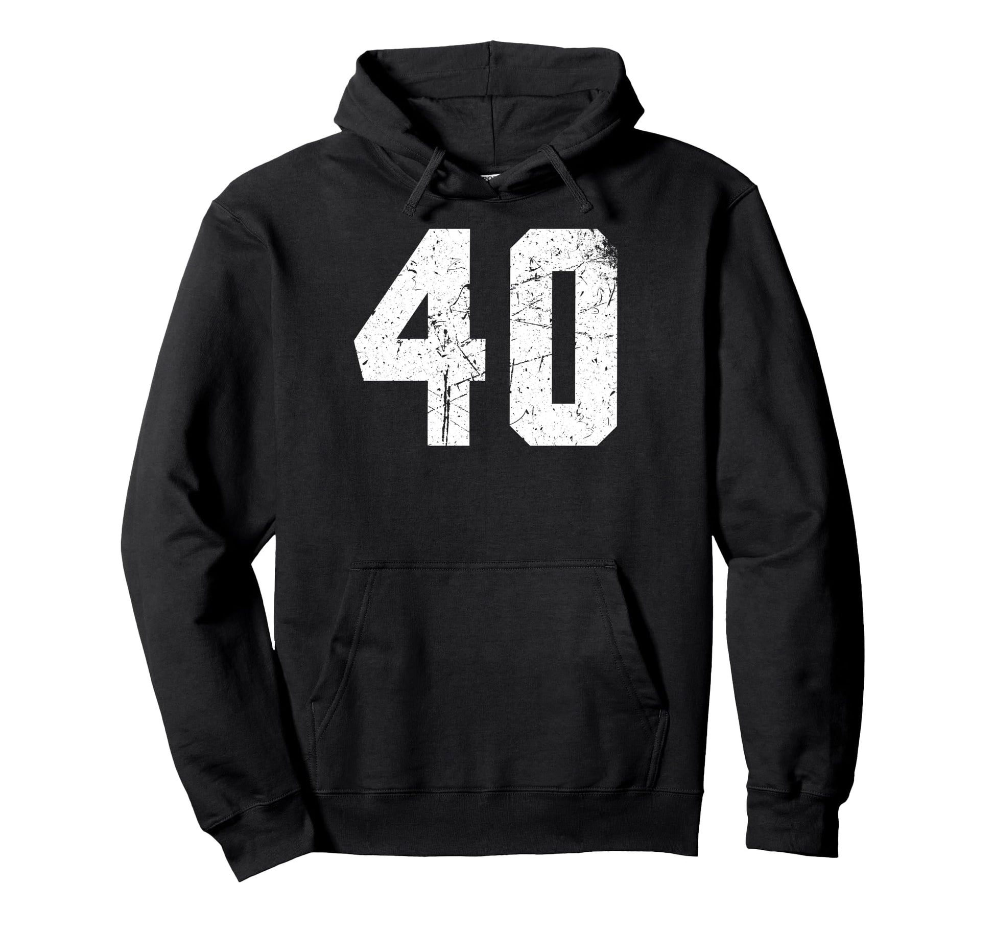 Number 40 White Varsity Number Hoodie - Casual Everyday Wear Unisex - T-Shirt, Sweatshirt, Hoodie