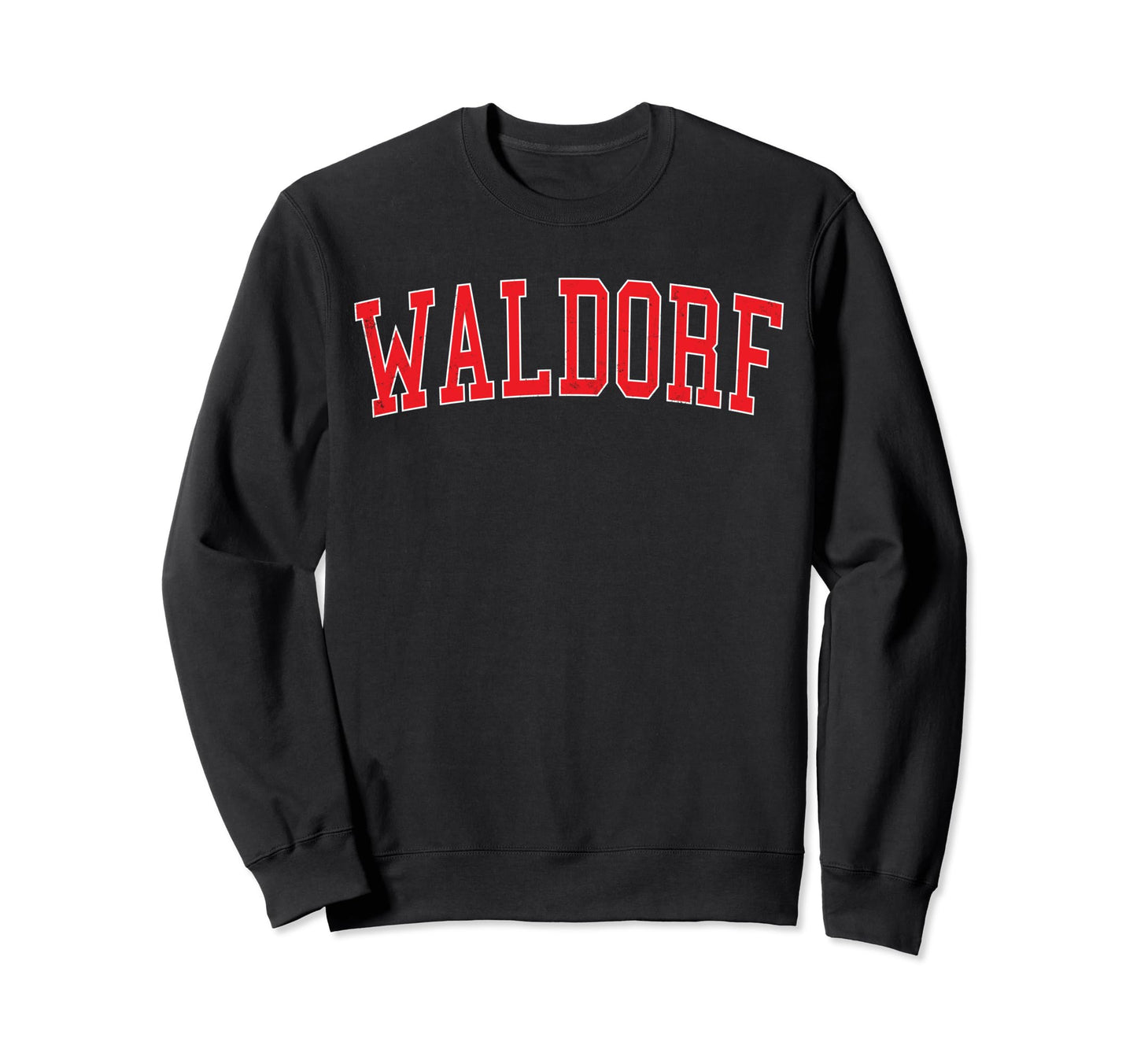 Waldorf Md Varsity Red Text Sweatshirt - Unique Graphic Unisex - T-Shirt, Sweatshirt, Hoodie