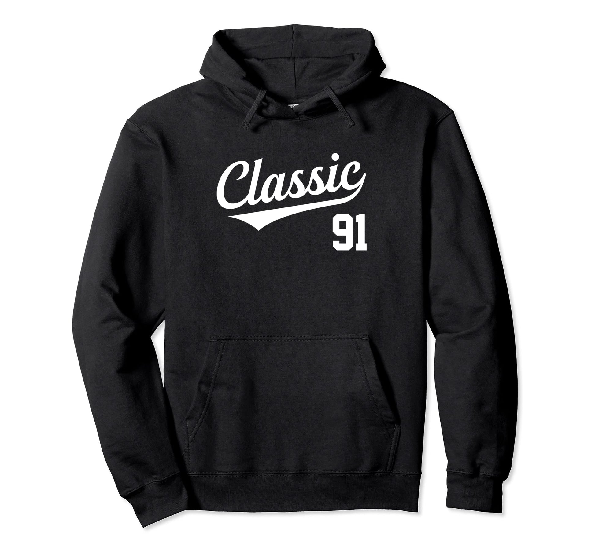 Baseball Jersey Birthday Age 91 Hoodie - Novelty Apparel Unisex - T-Shirt, Sweatshirt, Hoodie