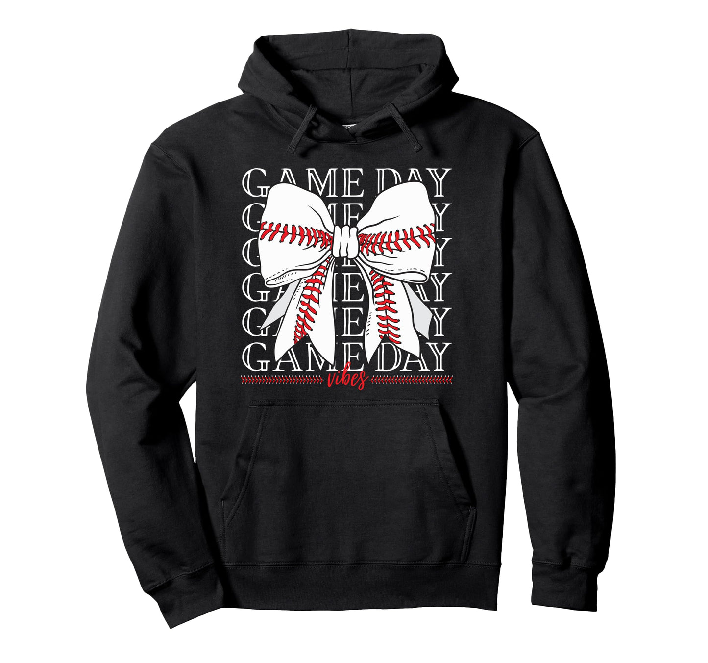 Game Day Vibes Coquette Bow Baseball Mama Hoodie - Streetwear Style Unisex - T-Shirt, Sweatshirt, Hoodie