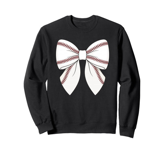 Baseball Coquette Bow Sweatshirt - Graphic Print Men Women - T-Shirt, Sweatshirt, Hoodie