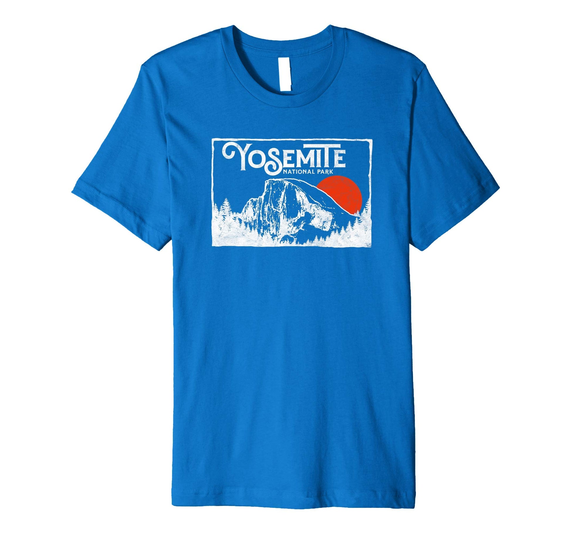 Distressed Half Dome Sun Badge Yosemite T-Shirt - Custom Art Print Unisex - T-Shirt, Sweatshirt, Hoodie