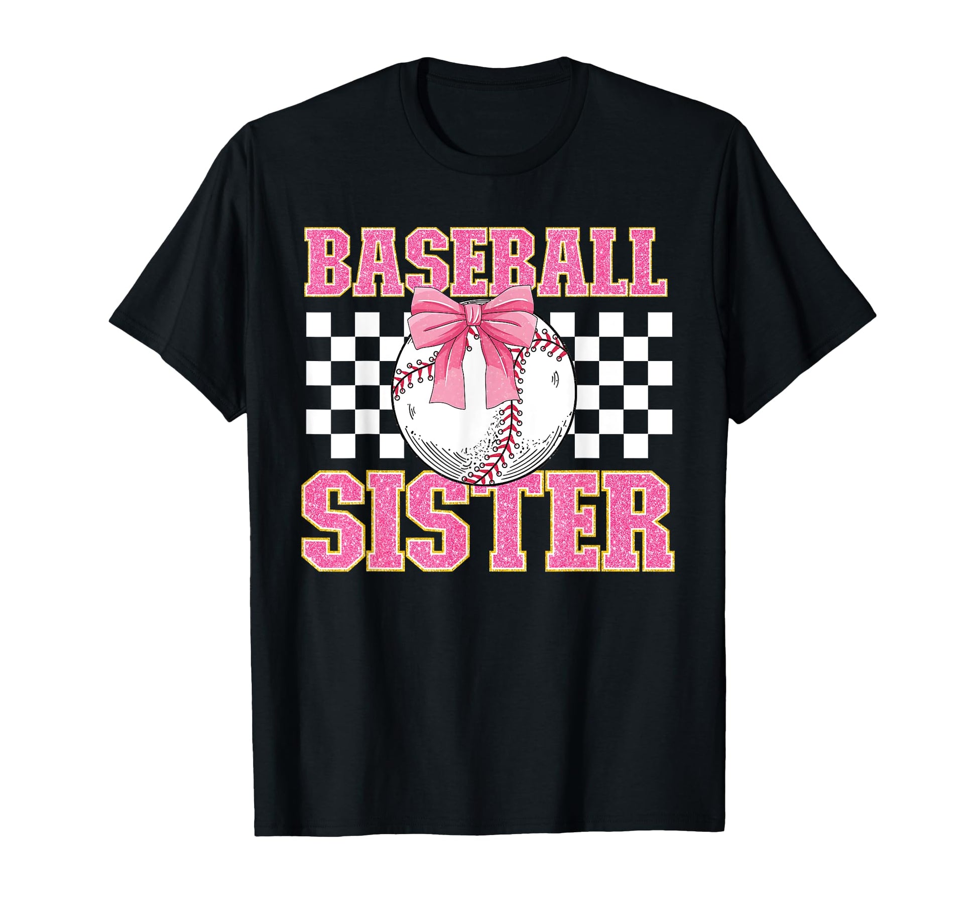 Baseball Sister Coquette Bow Ball T-Shirt - Novelty Apparel for Adults - T-Shirt, Sweatshirt, Hoodie
