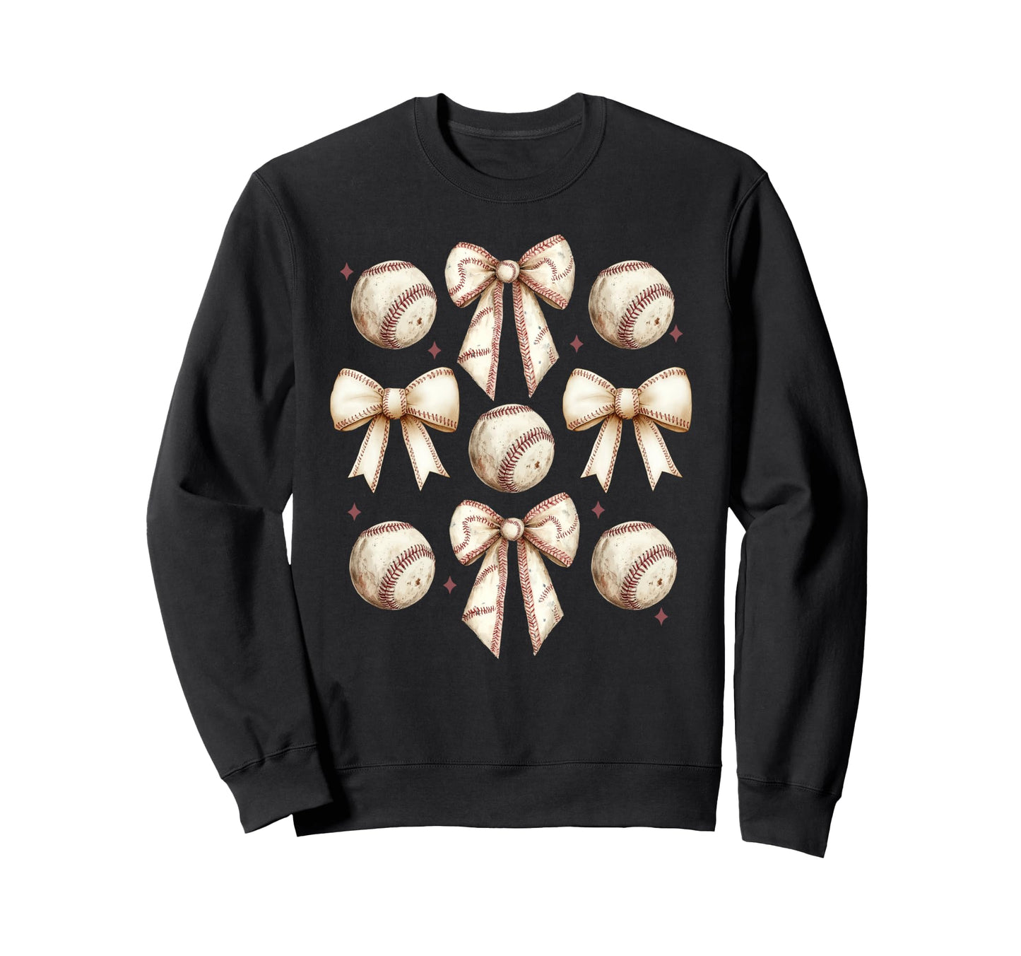 Baseball Mom Coquette Bow Sweatshirt - Casual Everyday Wear Men Women - T-Shirt, Sweatshirt, Hoodie