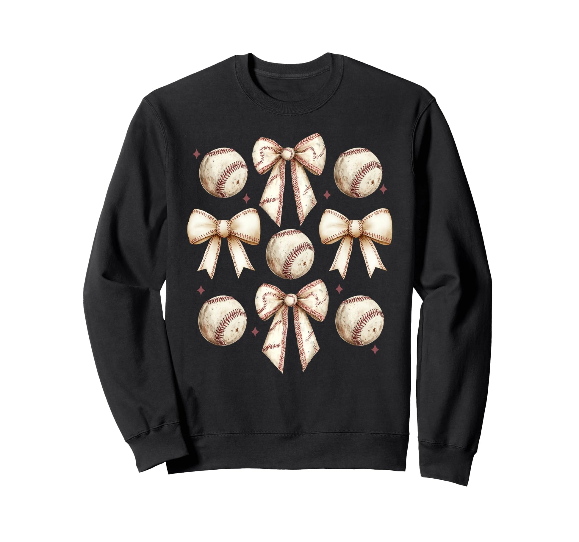 Baseball Mom Coquette Bow Sweatshirt - Casual Everyday Wear Men Women - T-Shirt, Sweatshirt, Hoodie