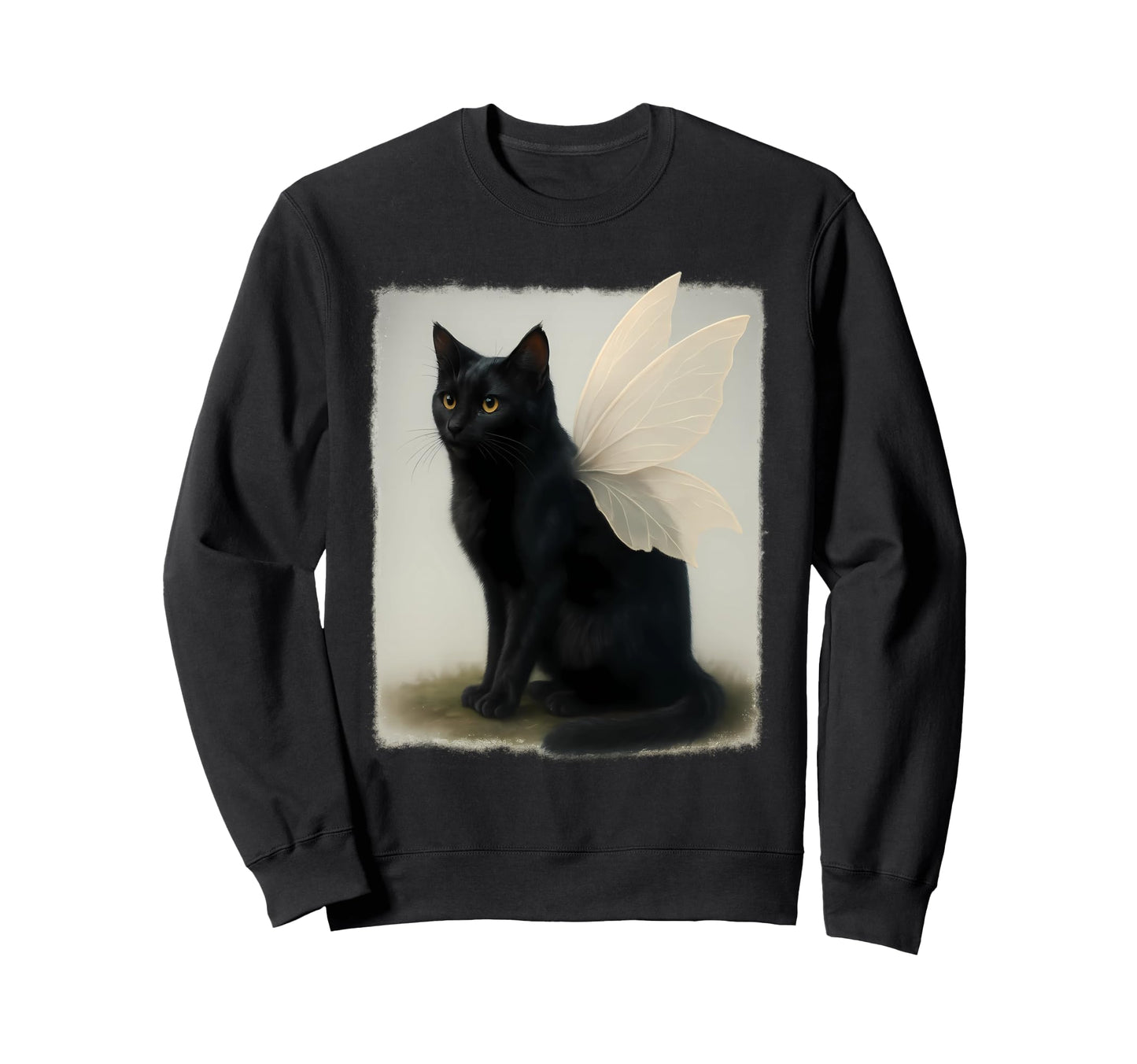 Y2K Fairycore Black Cat Therian Sweatshirt - Fun Novelty Design for Adults - T-Shirt, Sweatshirt, Hoodie