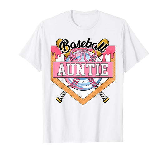 Baseball Auntie Coquette Bow Game Day T-Shirt - Trendy Graphic Unisex - T-Shirt, Sweatshirt, Hoodie