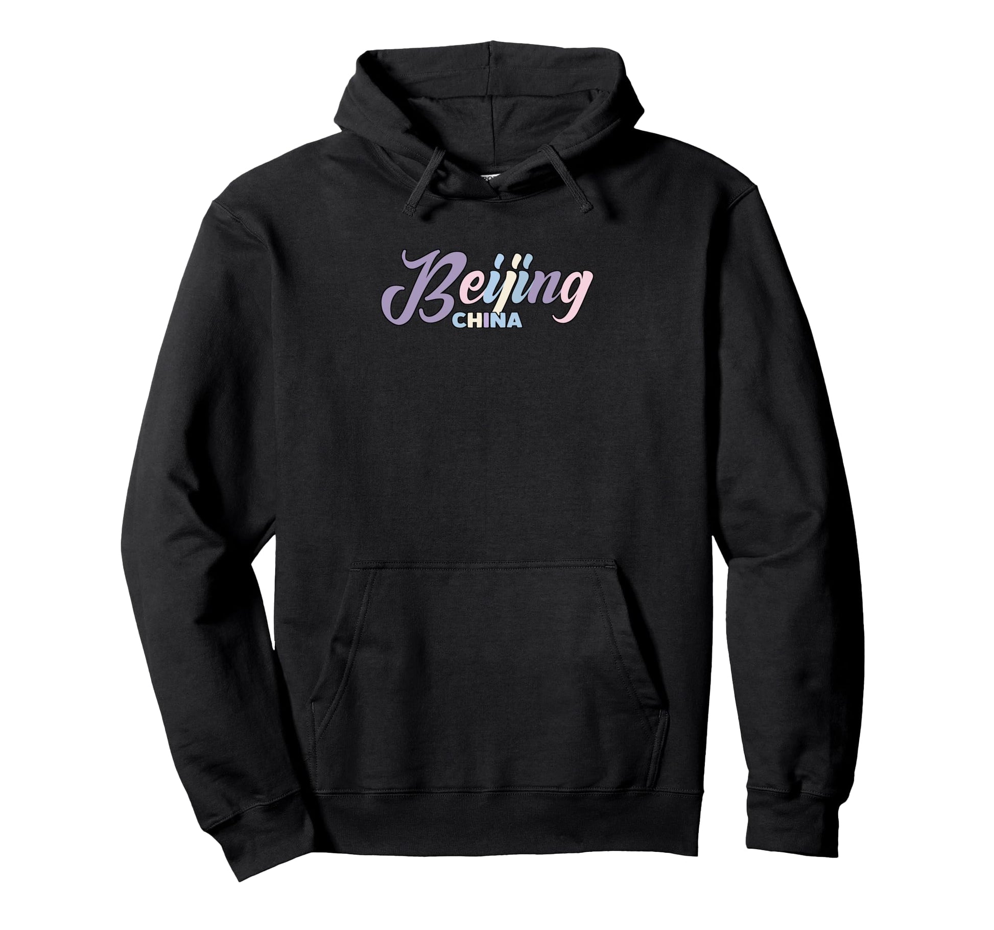 Beijing China Pastel Typography Hoodie - Fun Novelty Design for Adults - T-Shirt, Sweatshirt, Hoodie