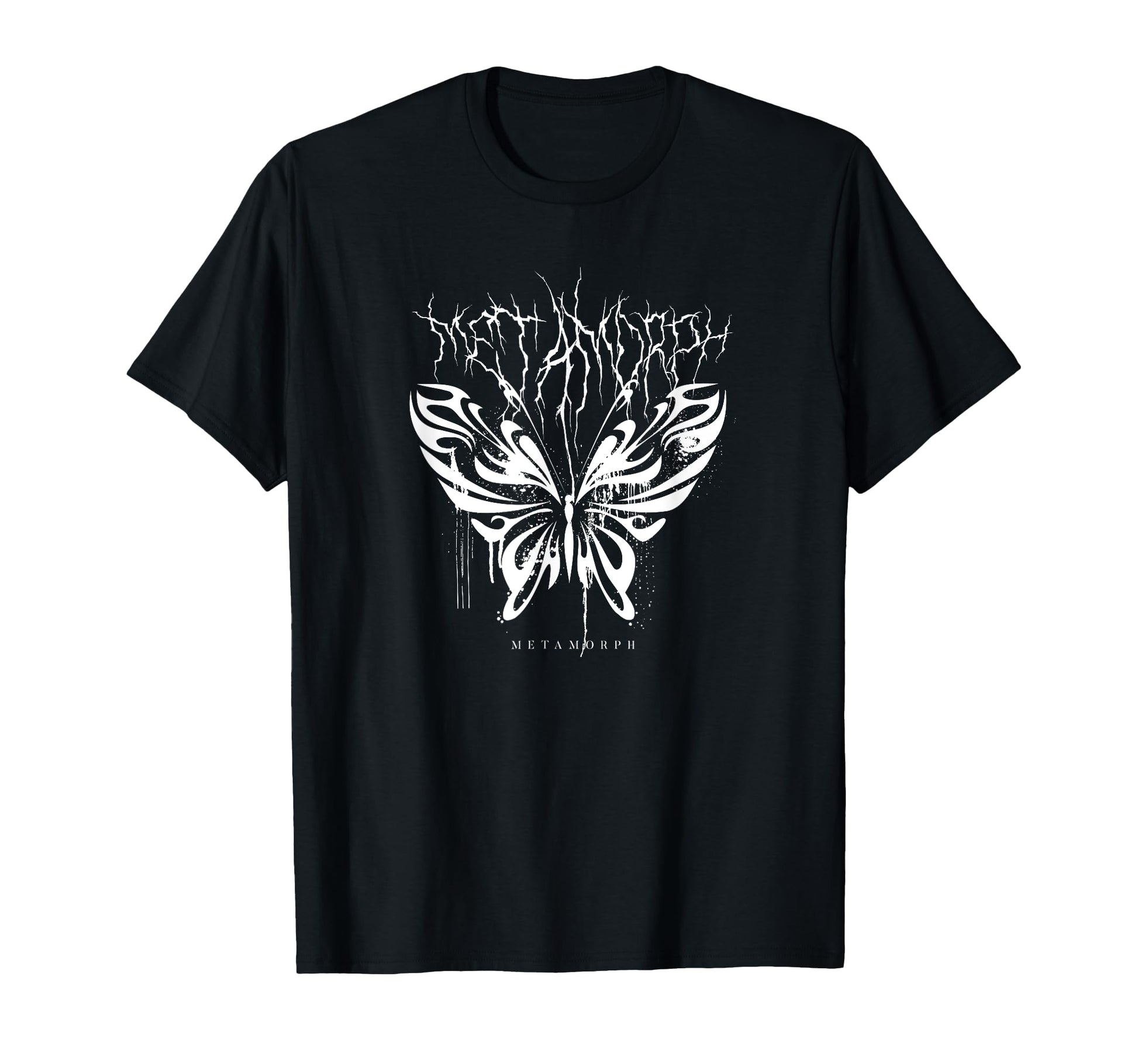 Butterfly Metamorph Y2K Grunge T-Shirt - Custom Art Print for Adults - T-Shirt, Sweatshirt, Hoodie