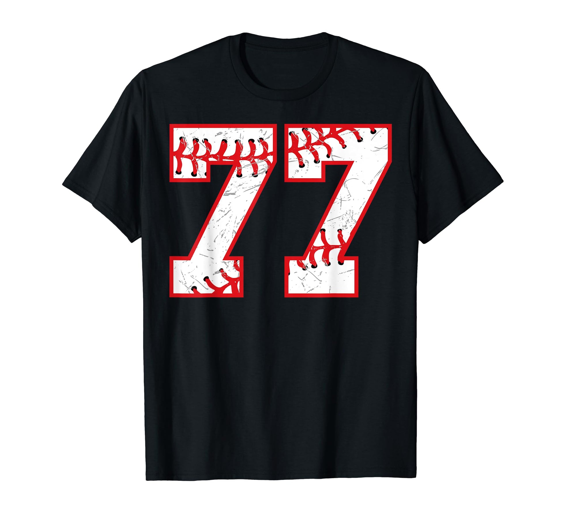 77 Birthday Baseball Theme Bday Party T-Shirt - Trendy Graphic Unisex - T-Shirt, Sweatshirt, Hoodie