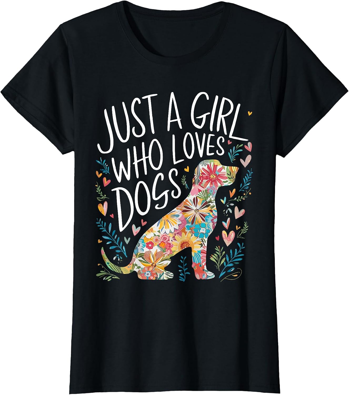 Dog Cute Just A Girl Who Loves Dogs - Adult & Kids T-Shirts, Sweatshirts & Hoodies apparel design preview 1