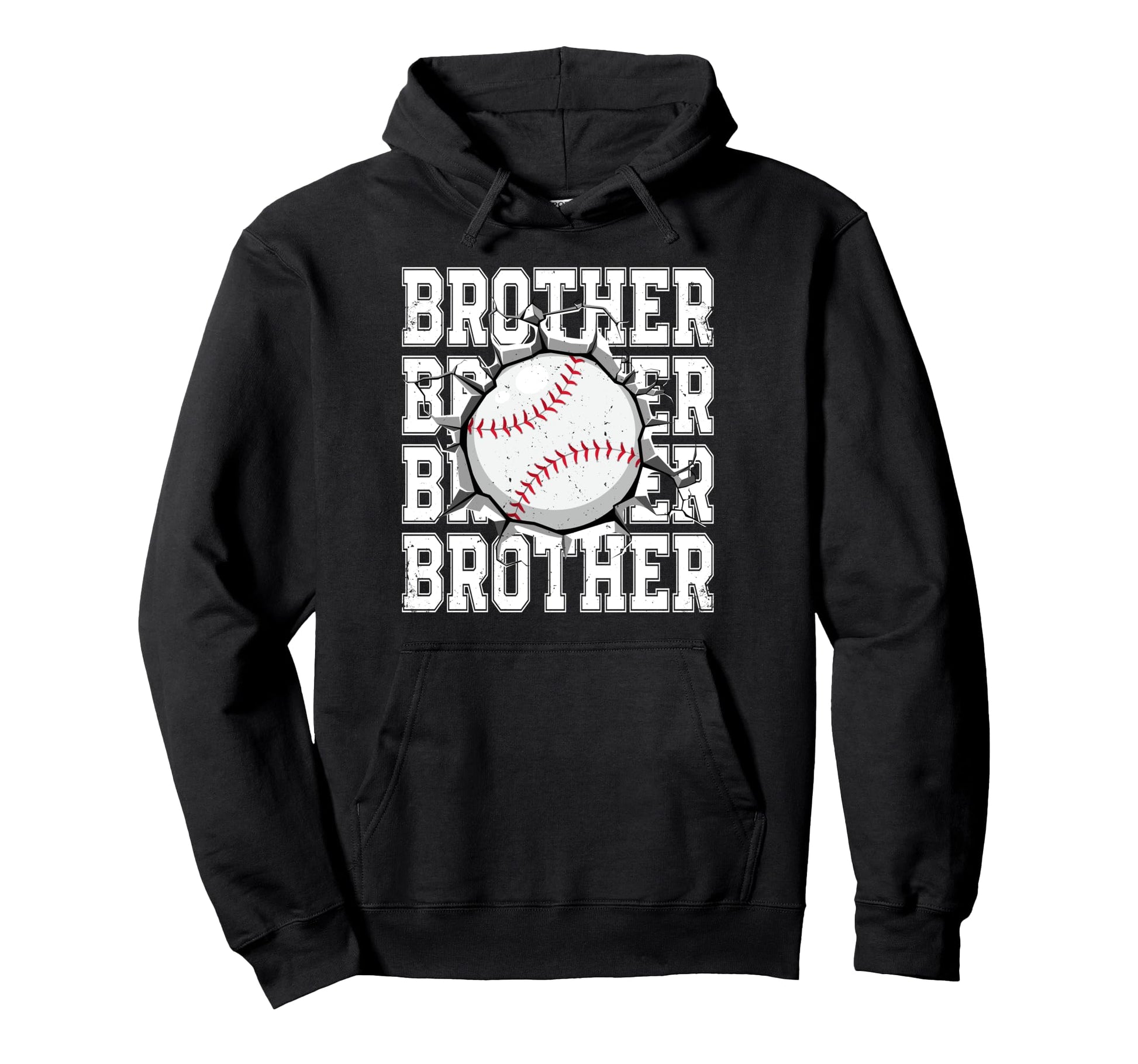 Baseball Brother Cracked Wall Family Hoodie - Fun Novelty Design Unisex - T-Shirt, Sweatshirt, Hoodie