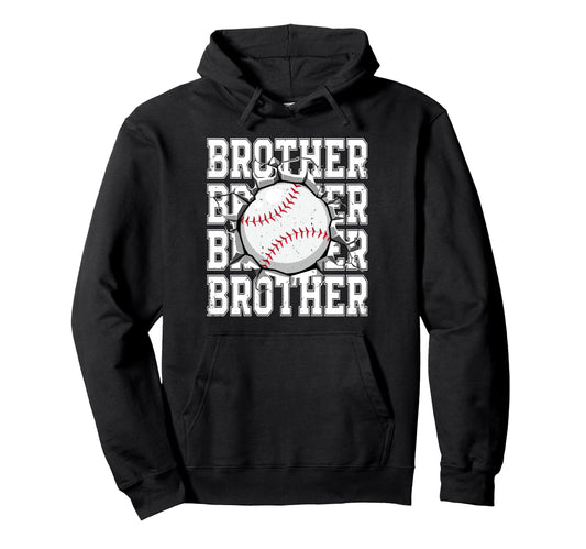 Baseball Brother Cracked Wall Family Hoodie - Fun Novelty Design Unisex - T-Shirt, Sweatshirt, Hoodie