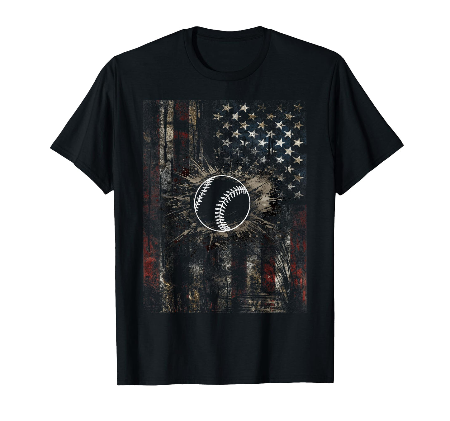 Patriotic Baseball 4Th July Distressed T-Shirt - Trendy Graphic Unisex - T-Shirt, Sweatshirt, Hoodie