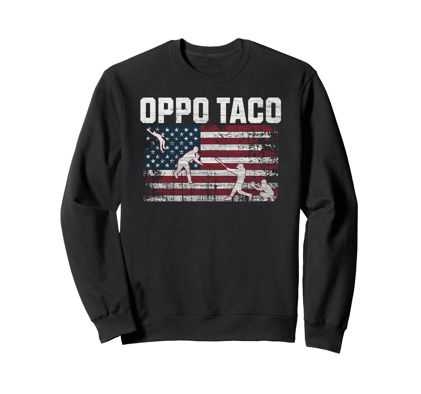Oppo Taco Baseball Distressed Usa Sweatshirt - Trendy Graphic for Adults - T-Shirt, Sweatshirt, Hoodie