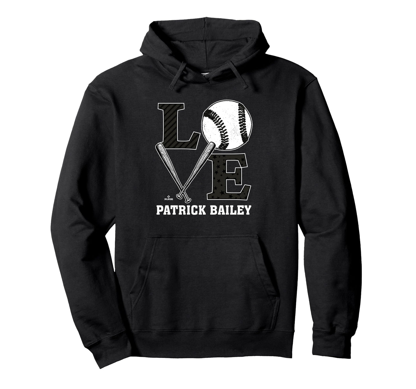 Distressed Baseball Love Patrick Hoodie - Minimalist Print Men Women - T-Shirt, Sweatshirt, Hoodie