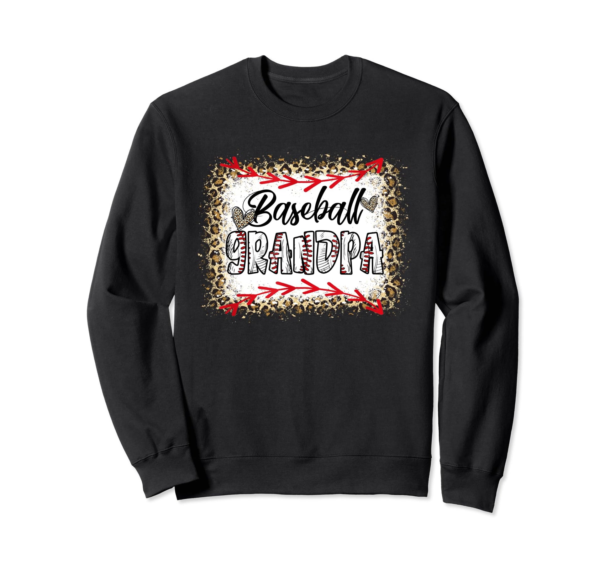 Funny Baseball Grandpa Leopard Sweatshirt - Aesthetic Graphic for Adults - T-Shirt, Sweatshirt, Hoodie